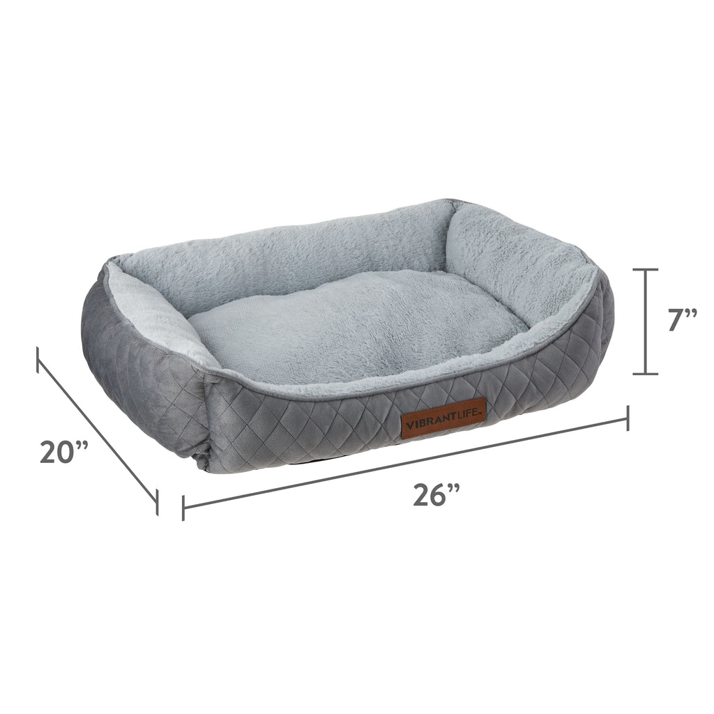 Vibrant Life Quilted Cuddler Pet Bed, 1 Count, 26" x 20"