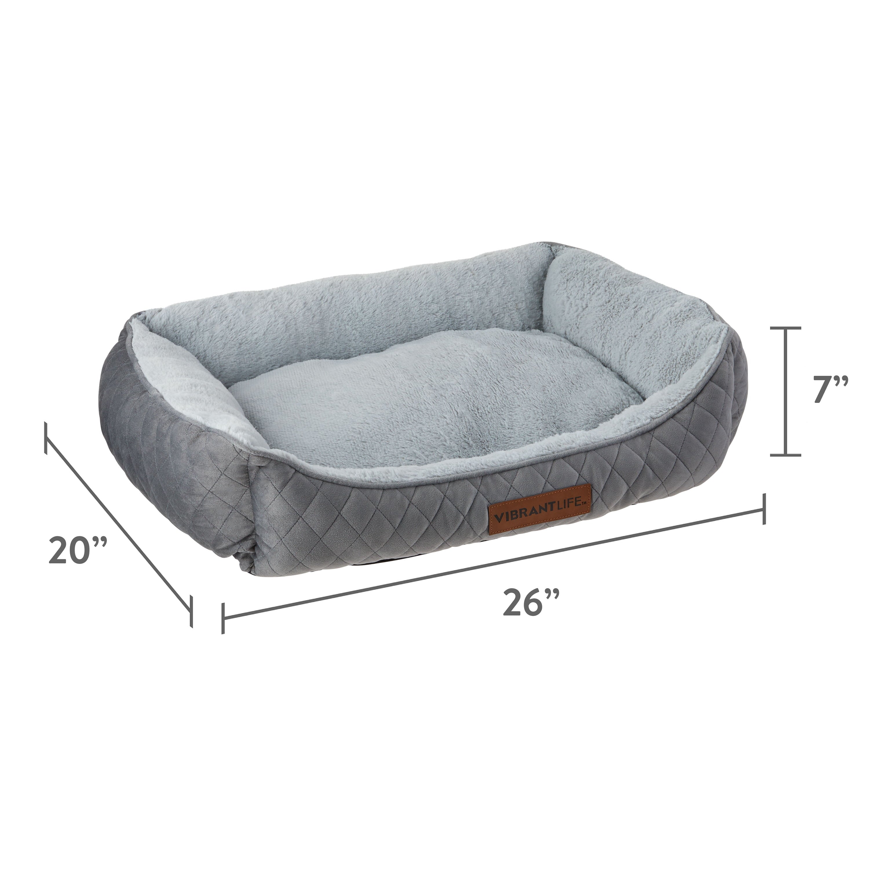 Vibrant Life Quilted Cuddler Pet Bed, 1 Count, 26" x 20"