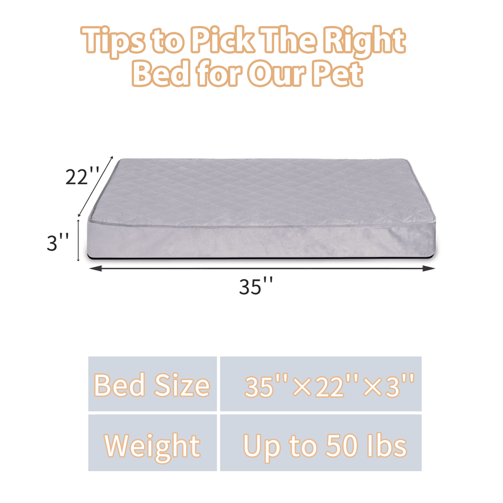 Pataipetit 35" Waterproof Orthopedic Dog Bed for Large Dogs Orthopedic Dog Crate Bed with Removable Washable Cover