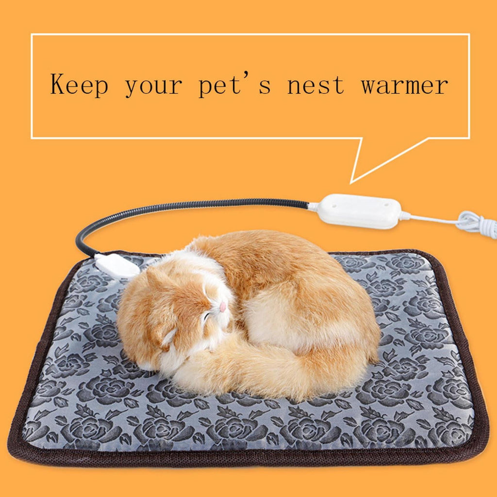 2024 New Pet Heating Pad, Adjustable Temperature Dog Cat Heating Pad with Timer, Indoor Pet Heating Pads with Chew Resistant Cord,Indoor Pet Heated Bed Mat for Cats and Dogs