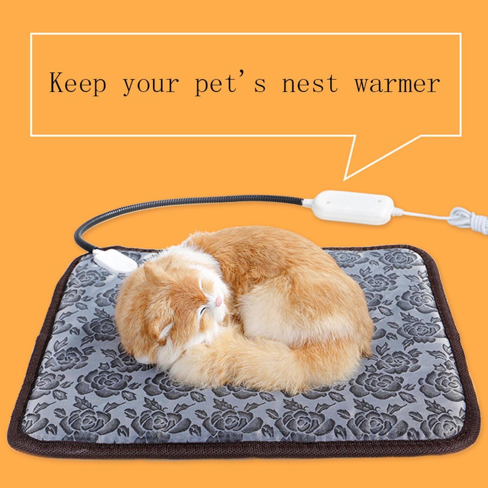 2024 New Pet Heating Pad, Adjustable Temperature Dog Cat Heating Pad with Timer, Indoor Pet Heating Pads with Chew Resistant Cord,Indoor Pet Heated Bed Mat for Cats and Dogs