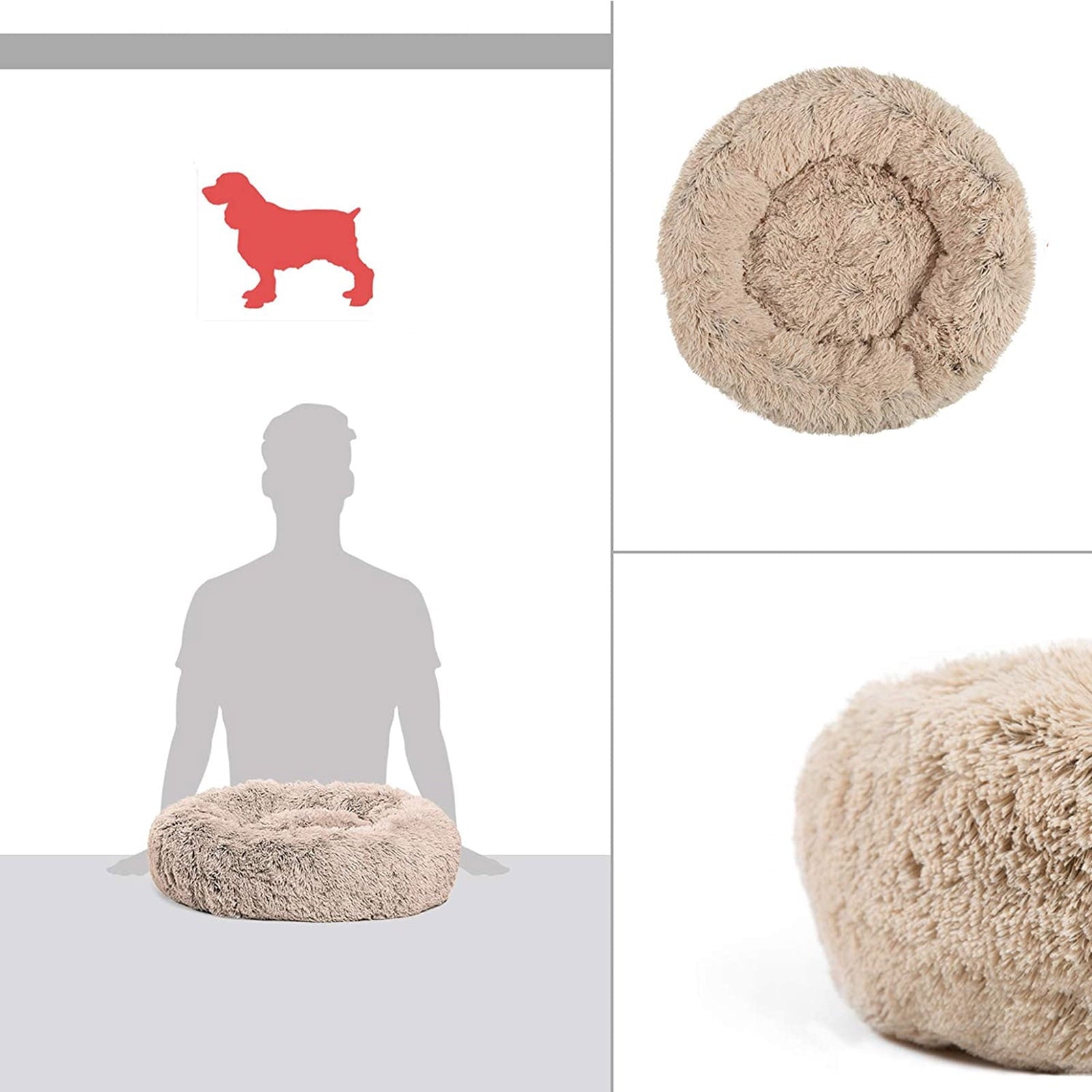 Wewdigi Dog Beds Calming Donut Cuddler, Puppy Dog Beds Large Dogs, Indoor Dog Calming Beds Large, 30''