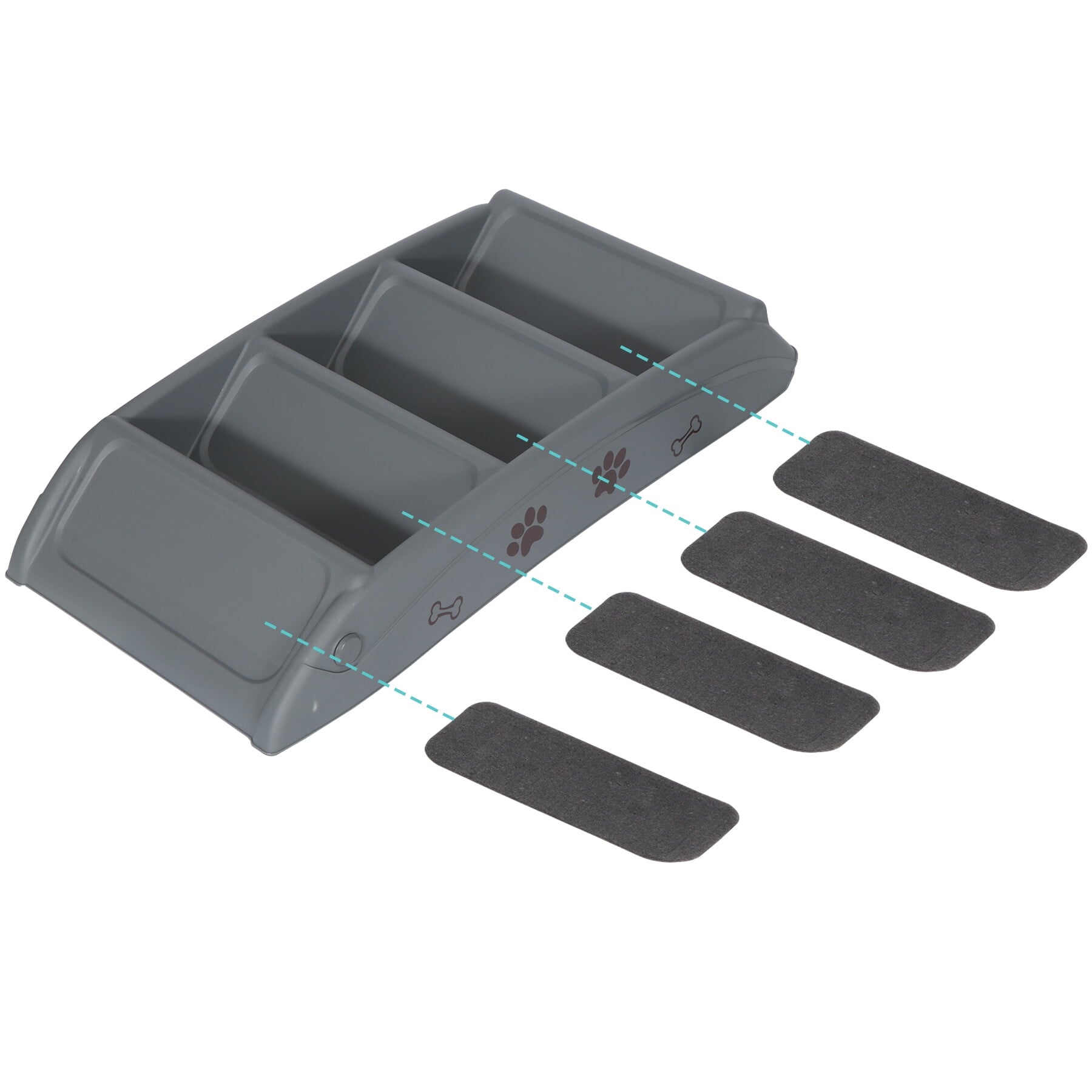 ZENSTYLE Pet Dog Foldable Stairs 4 Steps for High Bed with Non-slip Pad for Indoor Outdoor