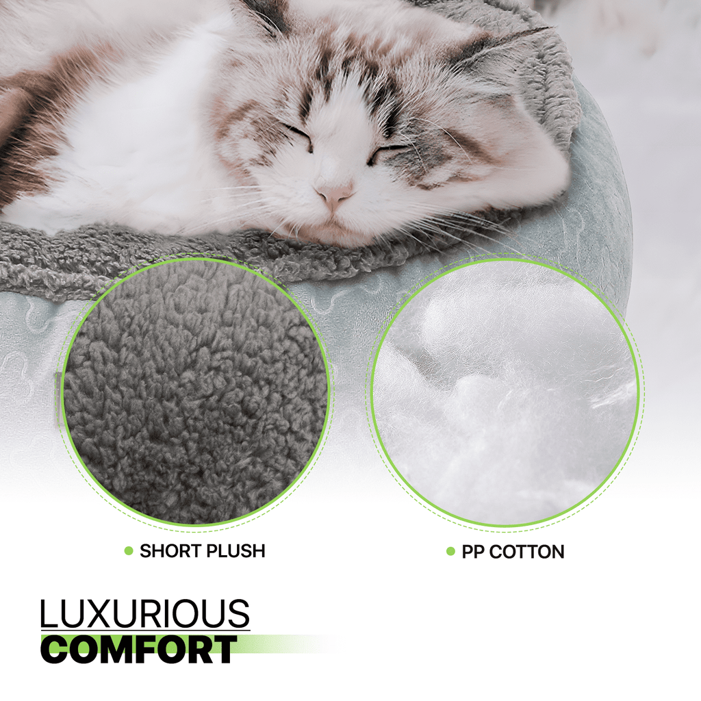 Magshion Calming Donut Dog Bed for Small to Large Dogs, Cat & Puppy Bed: Anti Stability, Luxurious Comfort, Cozy Soft Short Plush Round Pet Bed, Dark Gray
