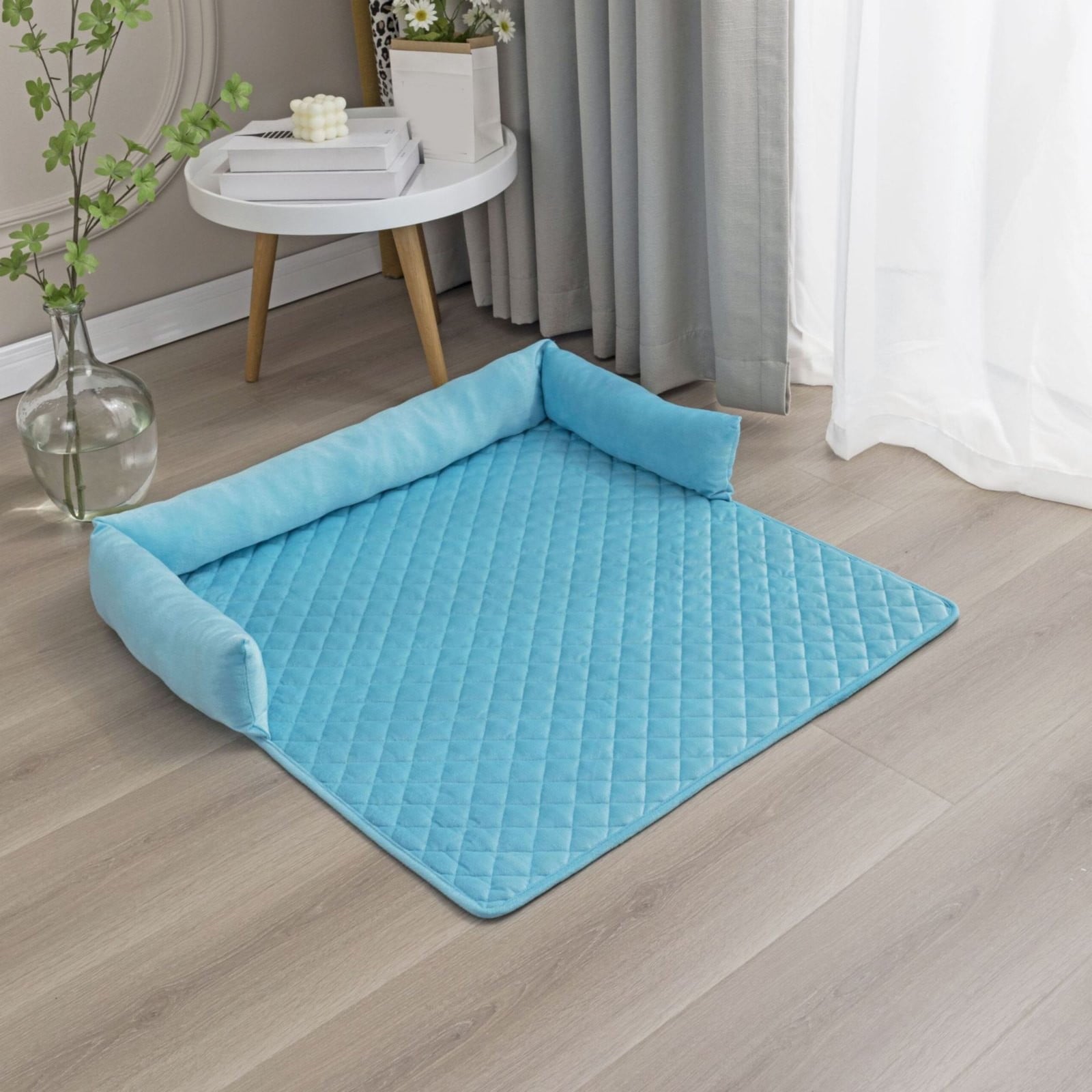 Pelsbarn Cooling Dog Bed Plush Sofa Pet Bed For Cats And Dogs In Winter Detachable And Washable Dog Bed Cat Mat Pet Mat (WH 75*120)