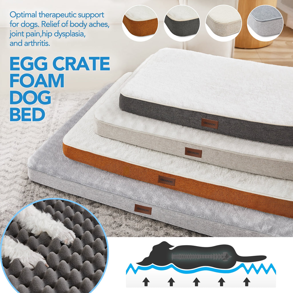 Deconovo Light Gray Dog Mat - Waterproof & Machine Washable Pet Bed for Medium & Small Dogs, 30x20x3