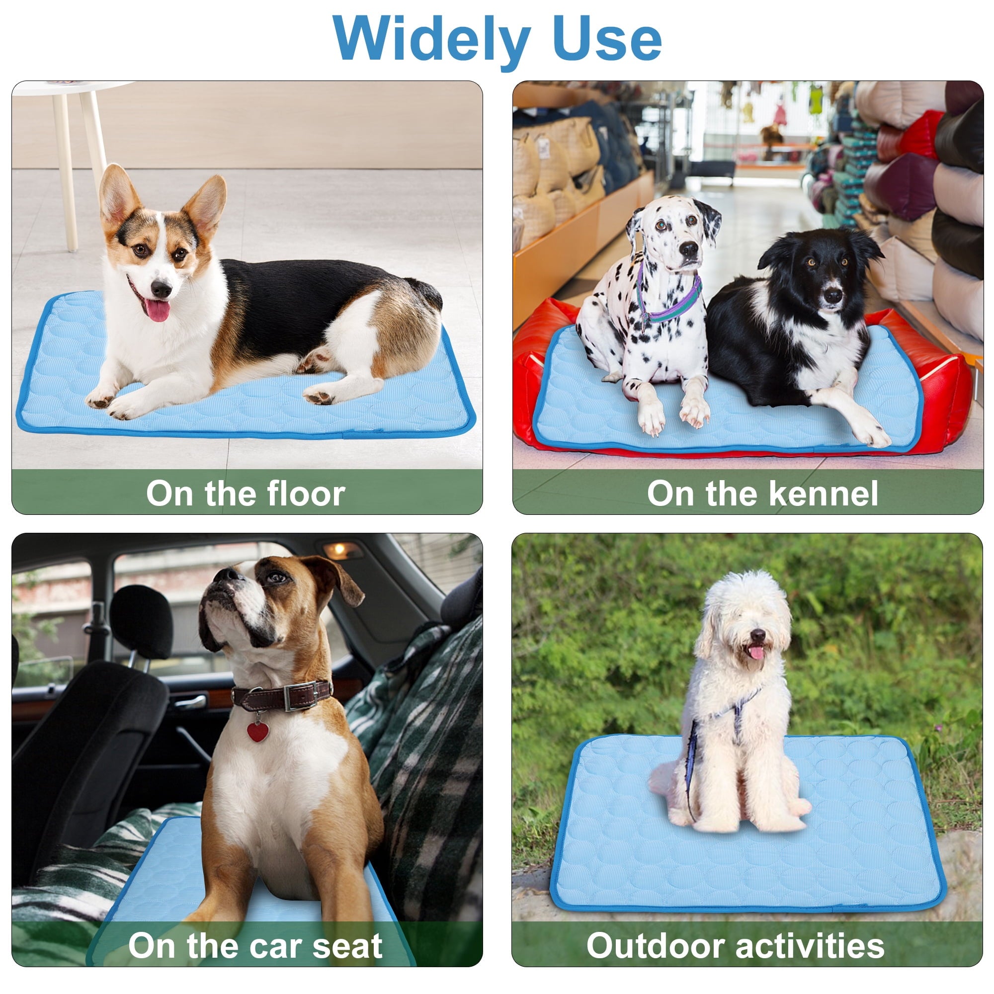 Dogs Self Cooling Mat, Pet Chill Cool Pads Blanket, Summer Hot Weather Sleeping Kennel Mat, Washable Ice Silk Sleep Mat Pad Non-Toxic Breathable