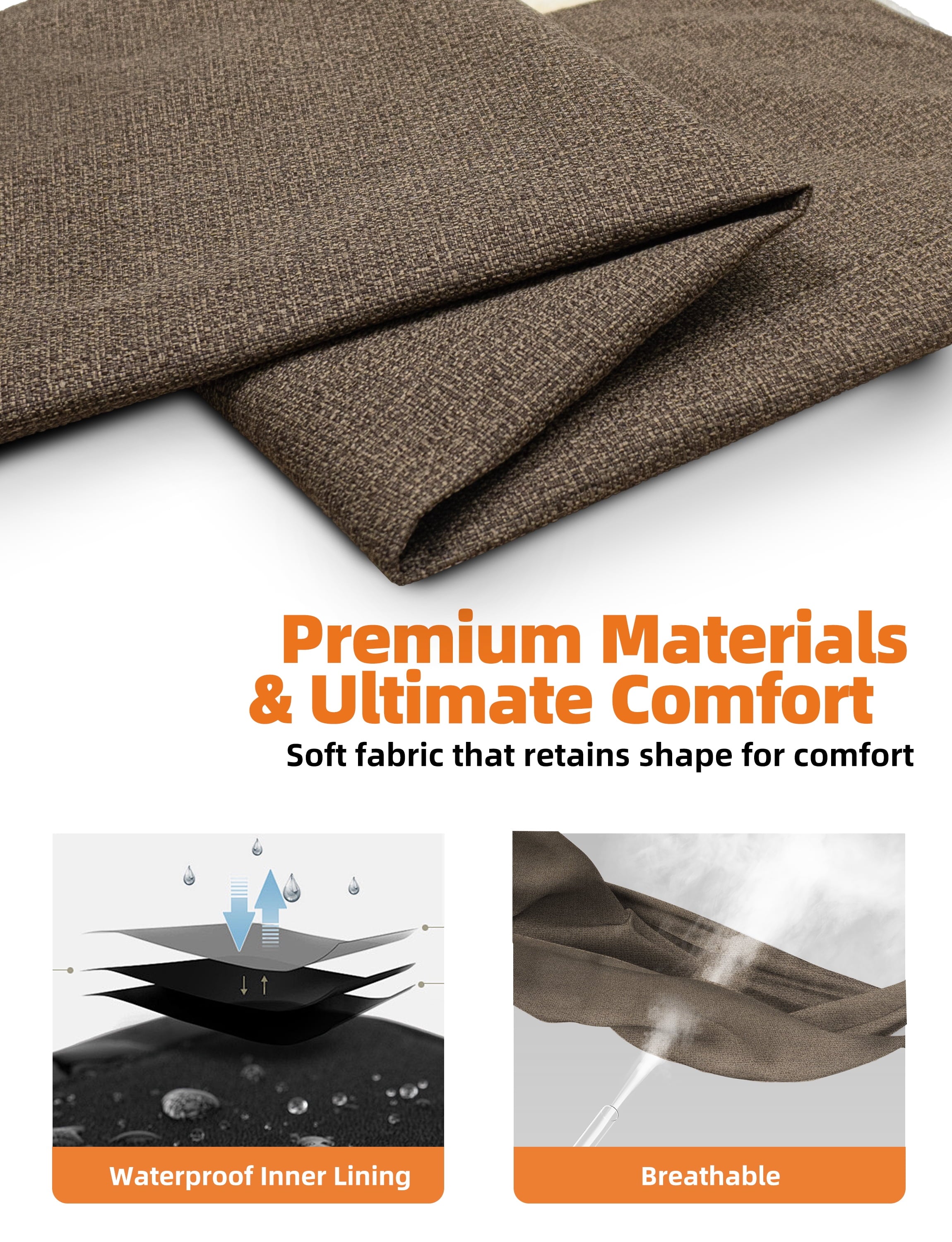 Sytopia Orthopedic Waterproof Extra Large Dog Bed with Removable Washable Cover, Indestructible Egg Crate Foam Dog Bed Chew Proof, Brown XL(42"x30"x4") Bed for Jumbo Dogs up to 100 Pounds
