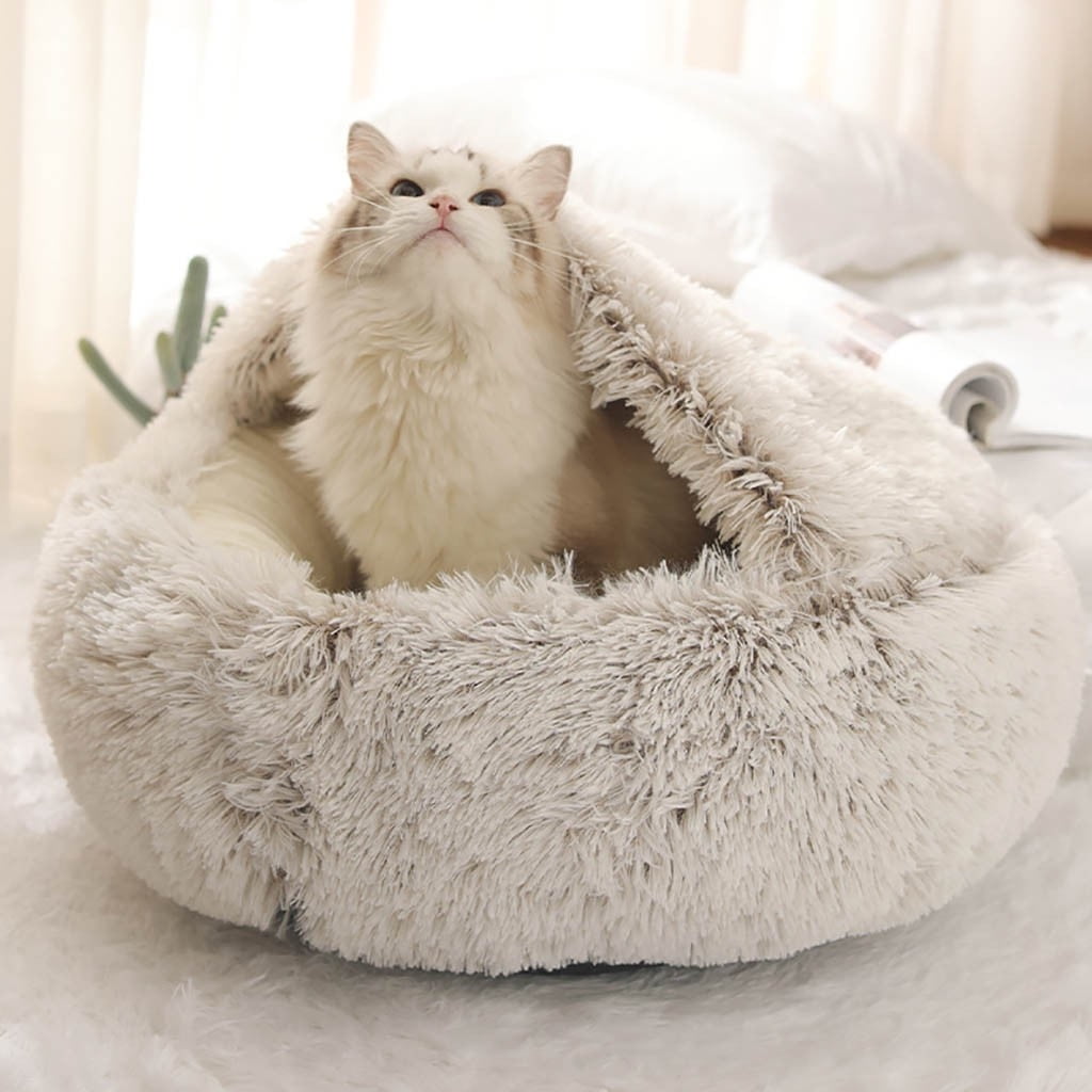 Oalirro Small Dog Bed for Small Dogs Washable - Round Cat Beds for Indoor Cats, Round Winter Warm Pet Bed for Puppy and Kitten with Slip-Resistant Bottom, 15Inches