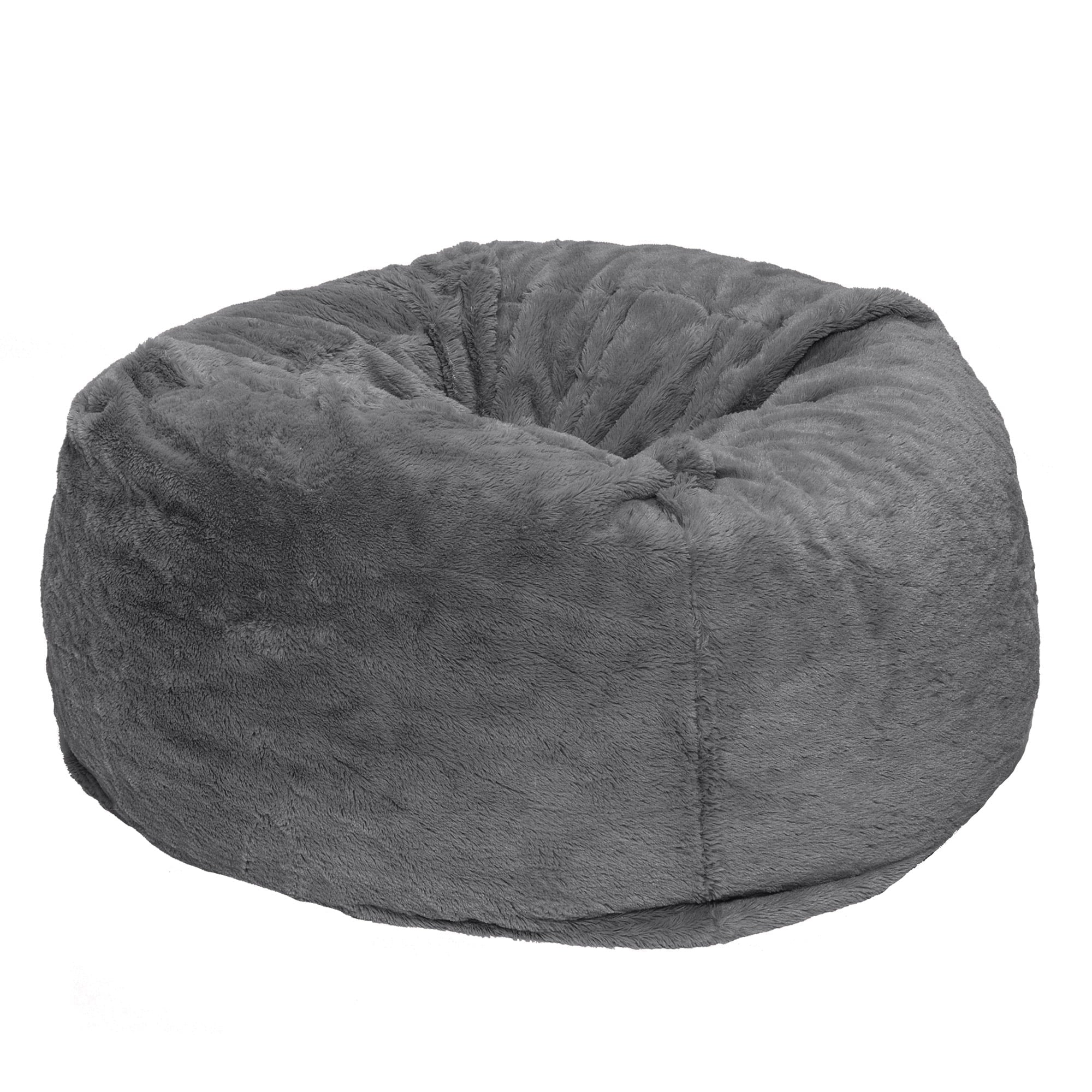 FurHaven Pet Products Round Plush Ball Dog Bed - Gray Mist, Medium - 26"