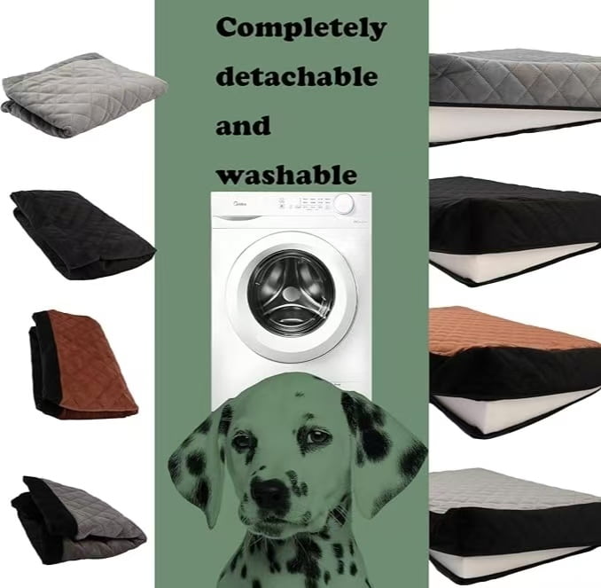 Lealchum Dog Car Seat Up to 55lb, Car Dog Bed for 2 Small Dogs, Pet Car Seat (Black/Grey, Large)