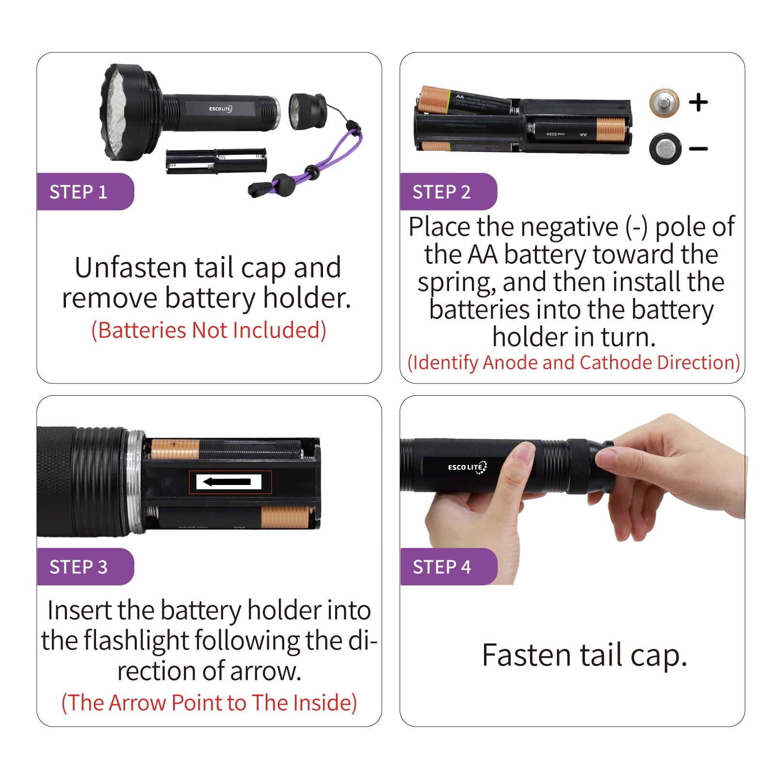 ESCO LITE Blacklight Flashlight 128 LED UV Flashlight, Upgraded Bright 395nm Handheld Ultraviolet Flashlight for Pet Urine Detection, Scorpion Hunting