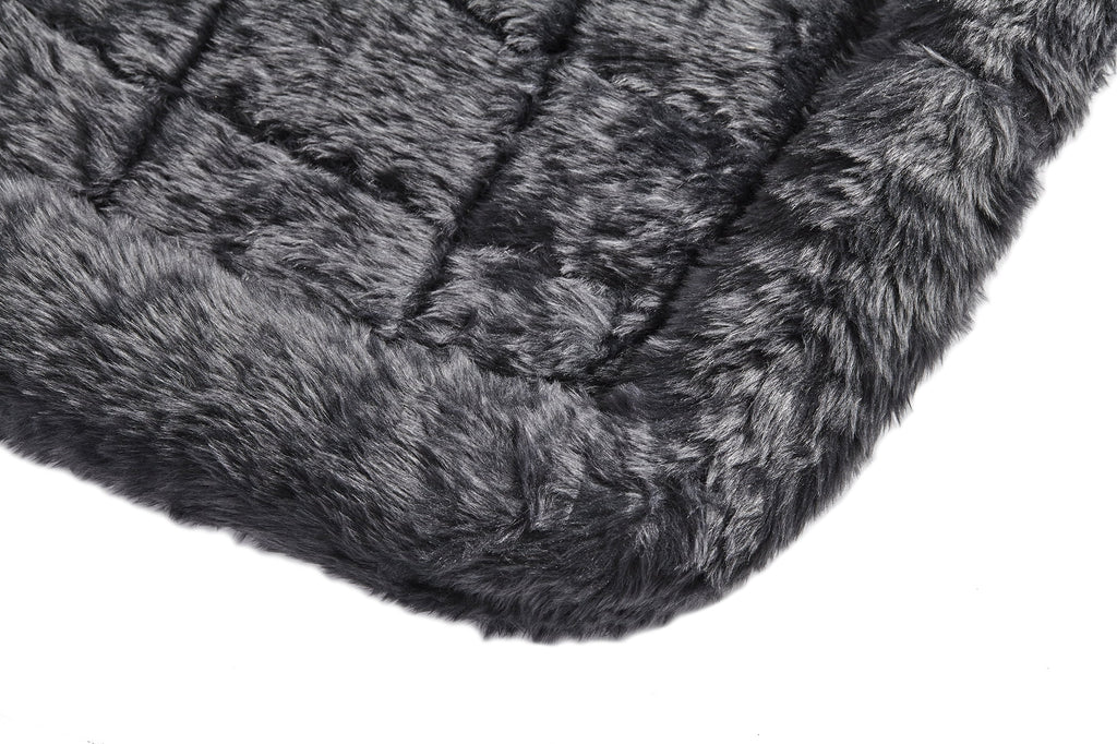 Midwest Homes For Pets / QuietTime Gray Fleece, Plush Bolstered Bed/ Fits 30-inch Crate/ Model-40230