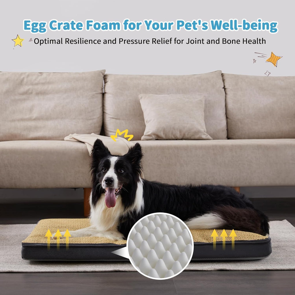 Large 2-in-1 Pet Bed with Removable Waterproof Washable Covers, Gray
