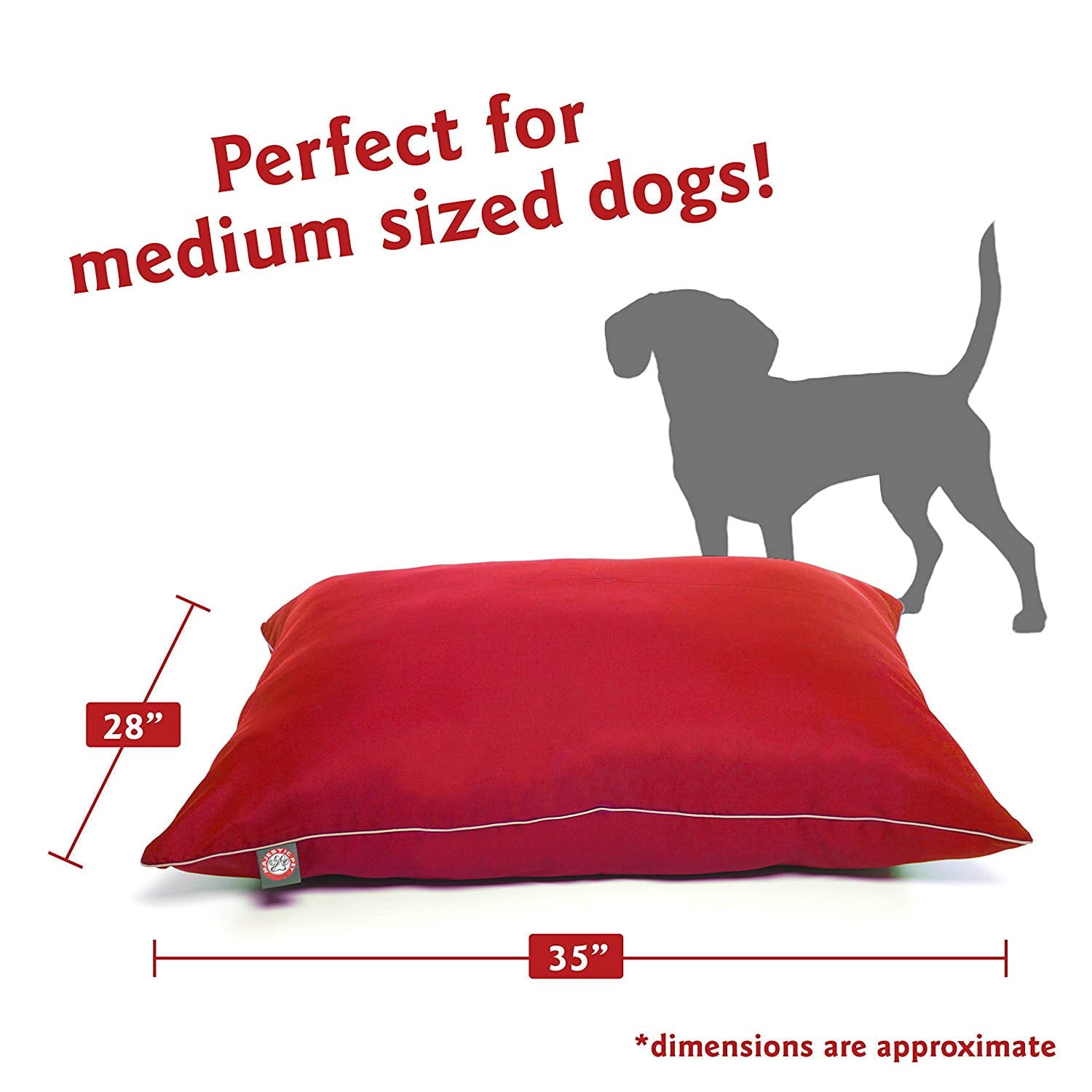 Majestic Pet Super Value Machine Washable Dog Bed, Medium, Red