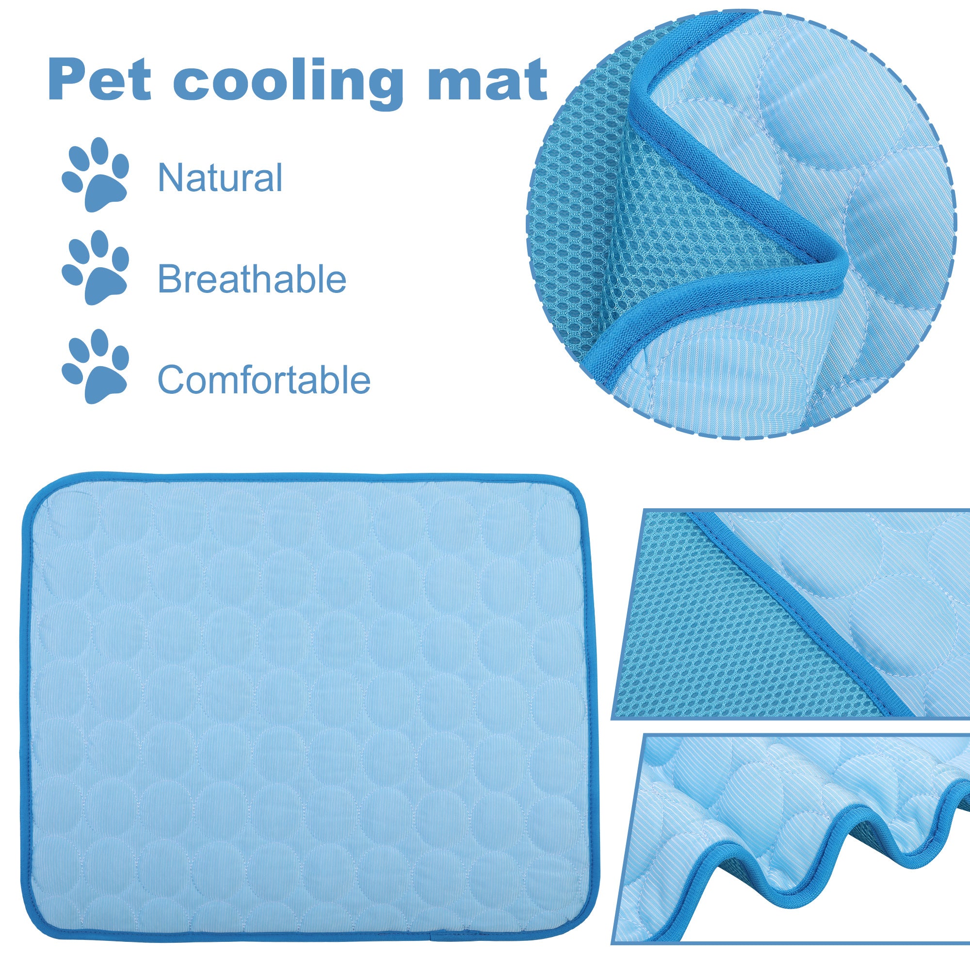 Dogs Self Cooling Mat, Pet Chill Cool Pads Blanket, Summer Hot Weather Sleeping Kennel Mat, Washable Ice Silk Sleep Mat Pad Non-Toxic Breathable