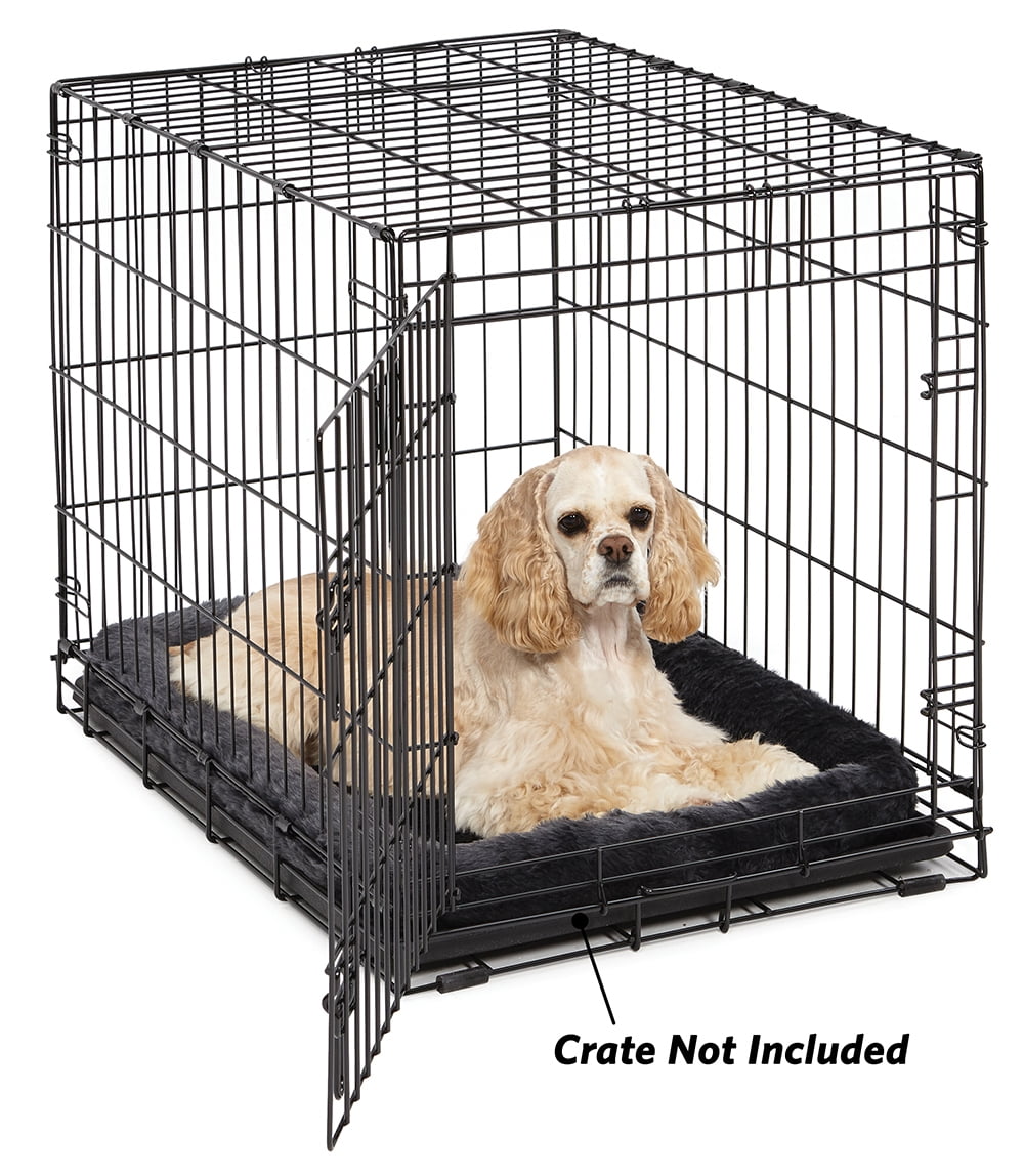 Midwest Homes For Pets / QuietTime Gray Fleece, Plush Bolstered Bed/ Fits 30-inch Crate/ Model-40230
