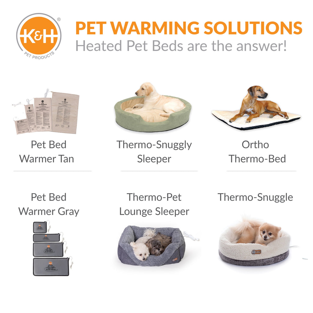 K&H Pet Products Pet Bed Warmer for Cats & Dogs Gray Large 11 X 23.75 Inches