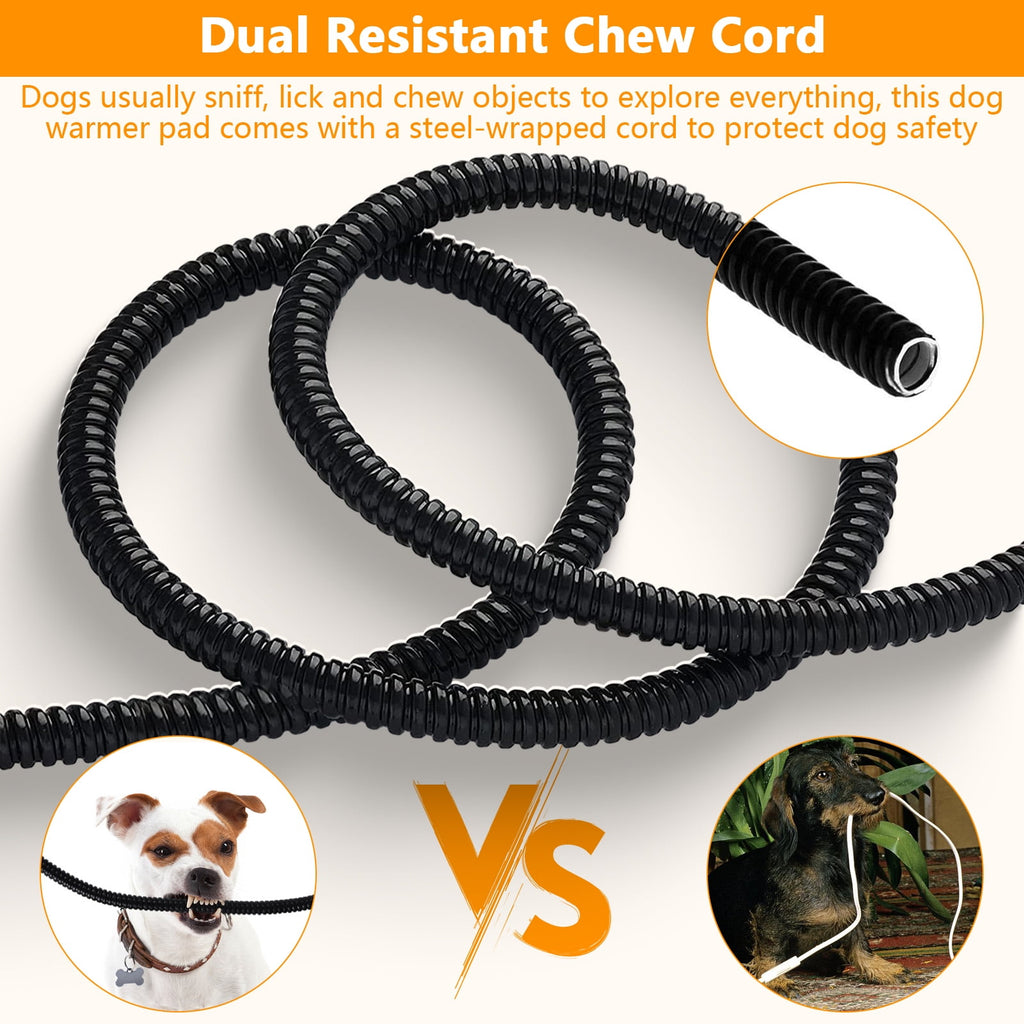 28x17in Pet Heating Pad for Small Medium Dogs Cat, Electric Heated Dog Bed Timer Adjustable Warming Mat with Chew Proof Cord, Ideal Pet Christmas Gifts
