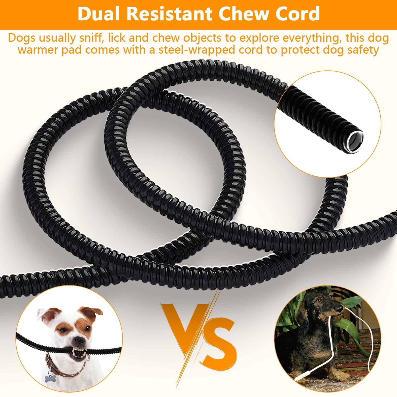 28x17in Pet Heating Pad for Small Medium Dogs Cat, Electric Heated Dog Bed Timer Adjustable Warming Mat with Chew Proof Cord, Ideal Pet Christmas Gifts