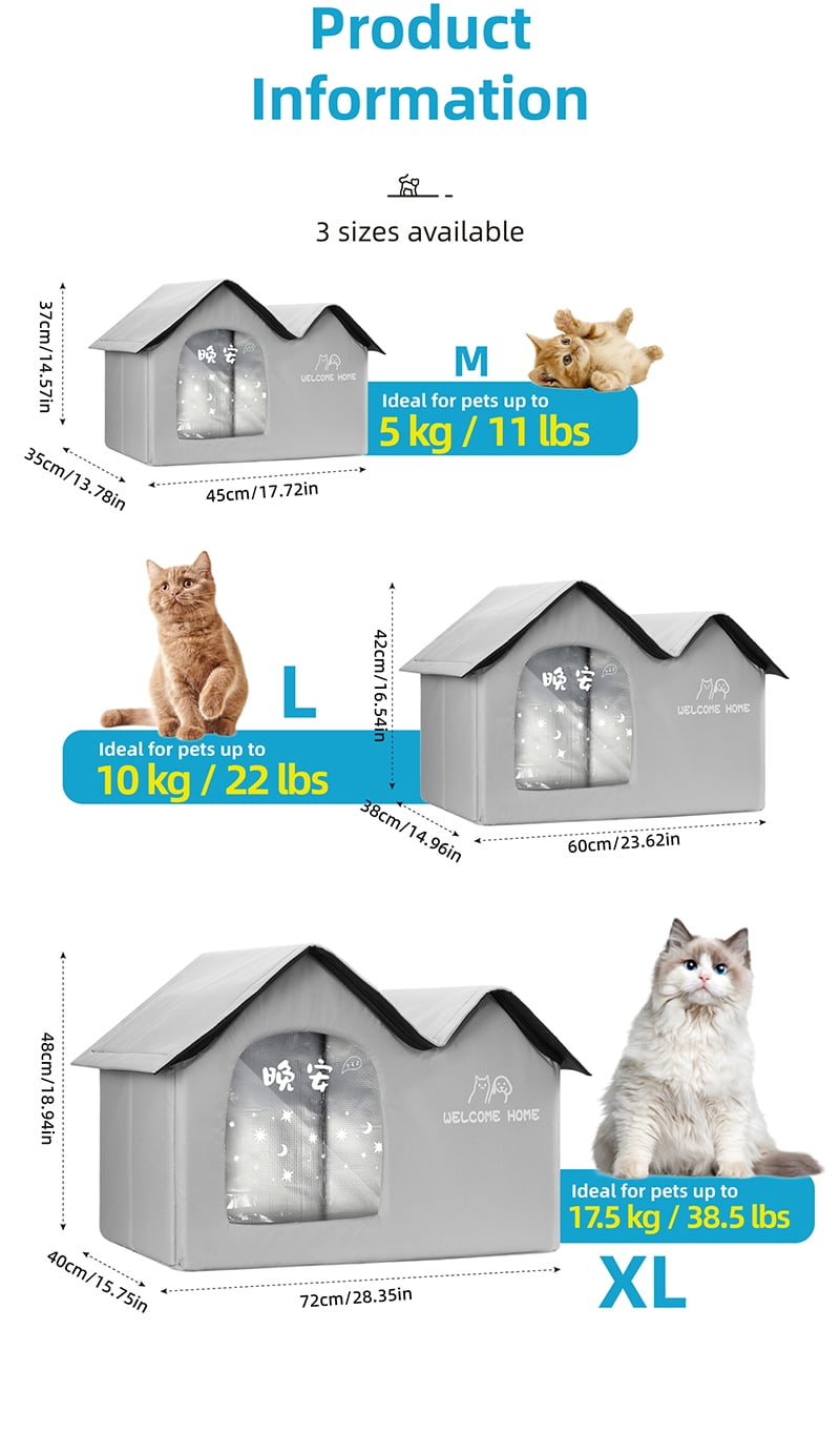 XL Size Cooling Pet House, 24 x 15.7 x 16.5 in, for Pets up to 38.5 lbs, Outdoor Indoor Shelter