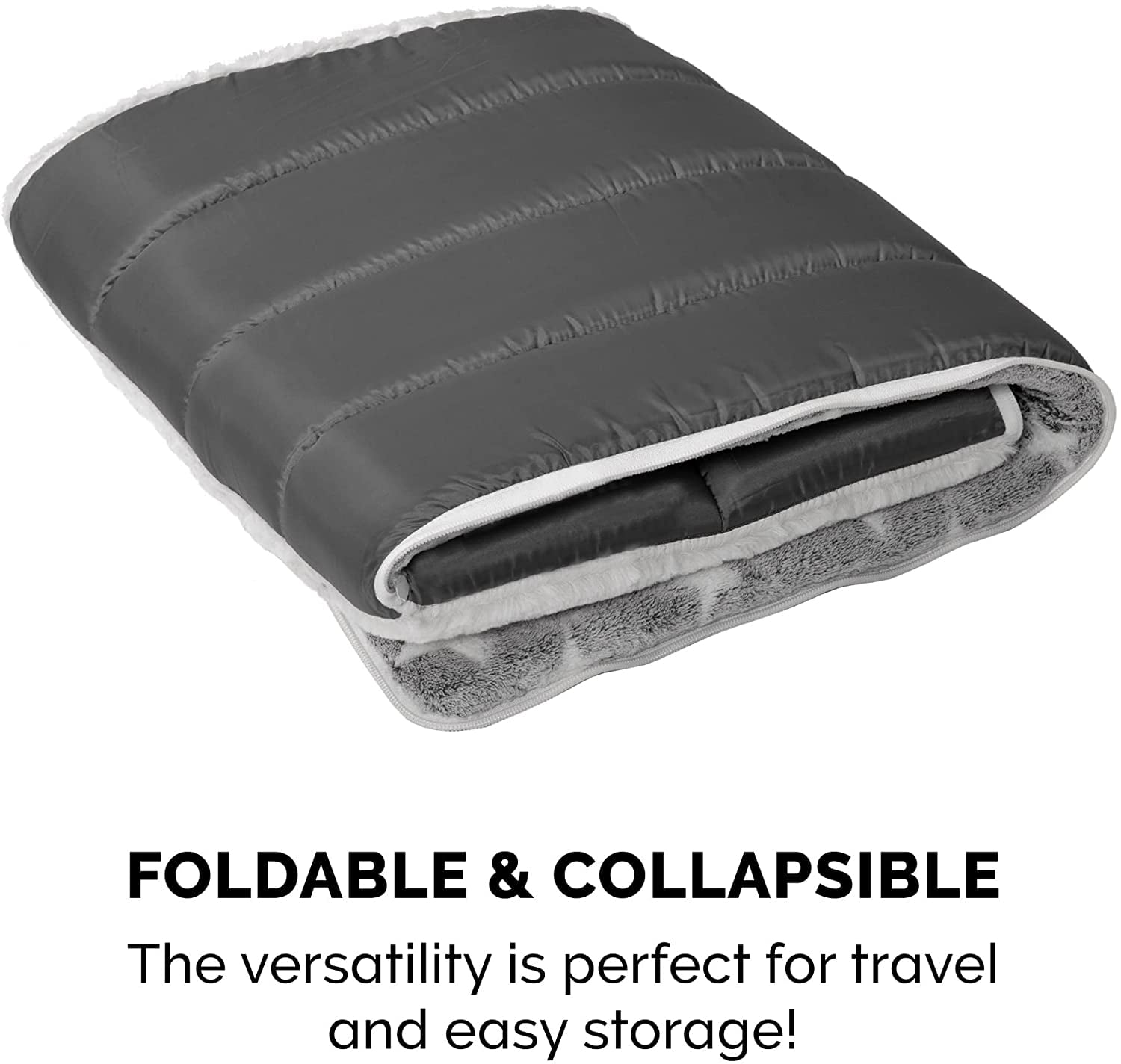 FurHaven Fleece Snuggle Hideout Pet Bed for Small Dogs and Cats - Silver Stars