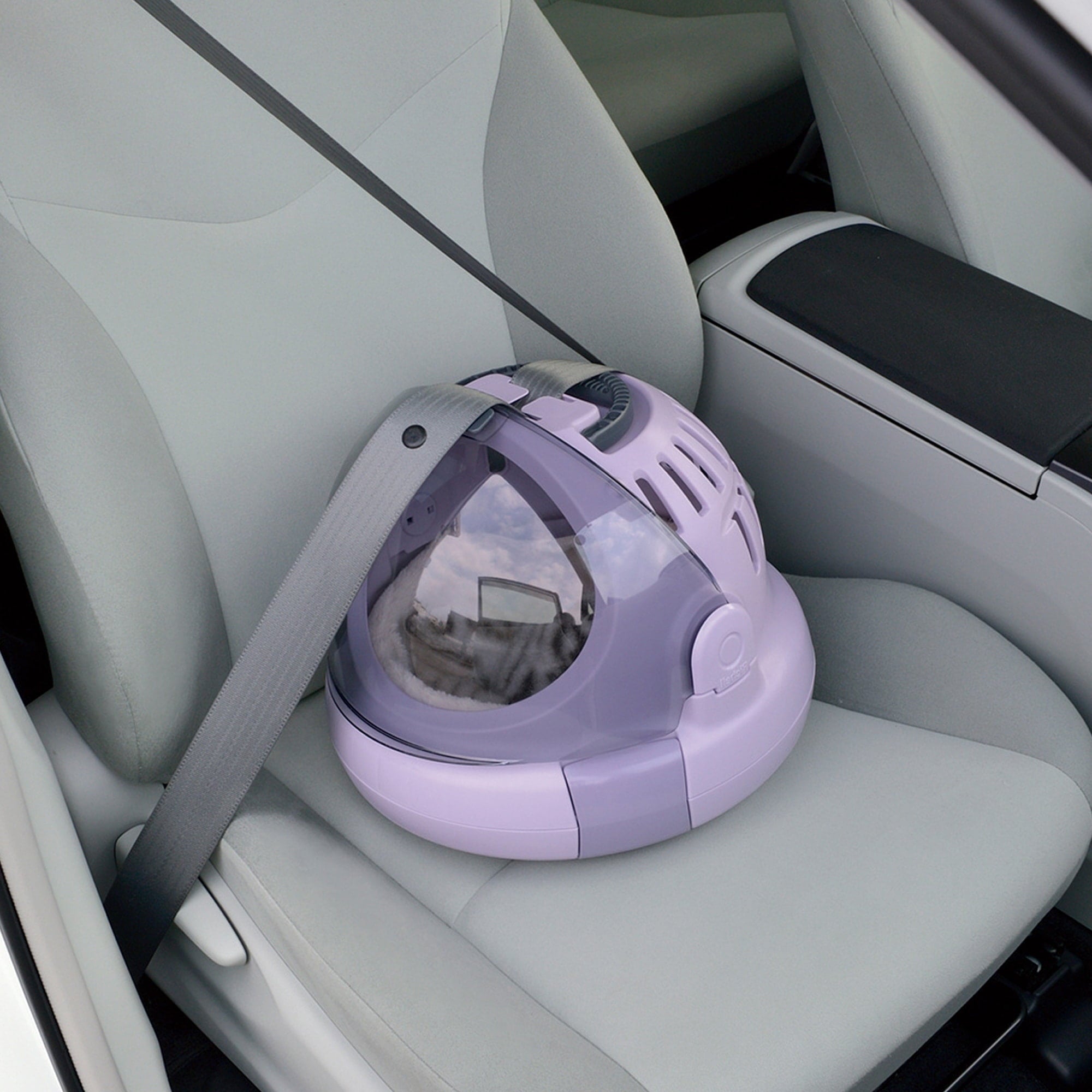 Richell Space Capsule Travel Pet Carrier & Bed in Lavender, Functional for Small Dogs/Cats