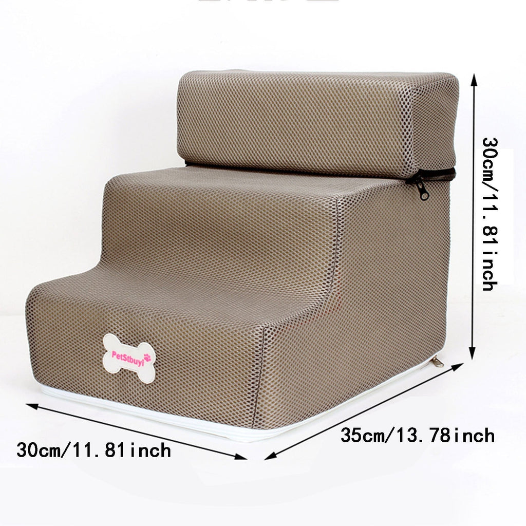 Multicolour Pet Dog Stairs Ladder Ramp, Low Bed Couch, Portable Pet Step Dog Stairs Dog Ramp Cat Scratching,Comfortable Washable 3 Steps, Bed Indoor Pet Supplies.
