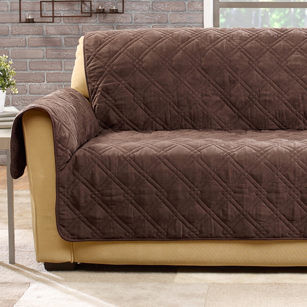 SureFit Microfiber Pet Sofa Furniture Cover in Chocolate