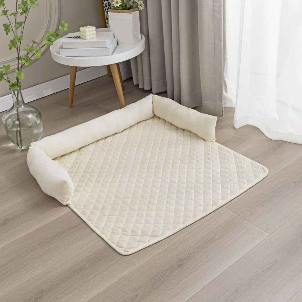Pelsbarn Cooling Dog Bed Plush Sofa Pet Bed For Cats And Dogs In Winter Detachable And Washable Dog Bed Cat Mat Pet Mat (WH 75*120)