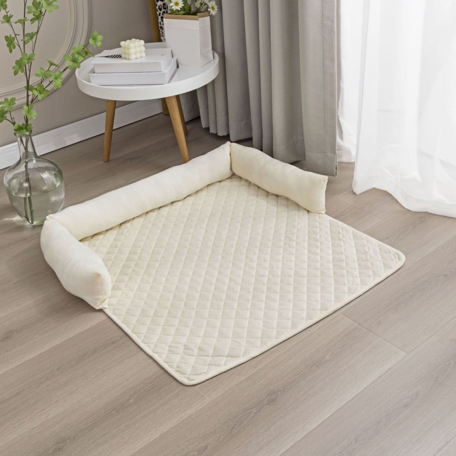 Pelsbarn Cooling Dog Bed Plush Sofa Pet Bed For Cats And Dogs In Winter Detachable And Washable Dog Bed Cat Mat Pet Mat (WH 75*120)