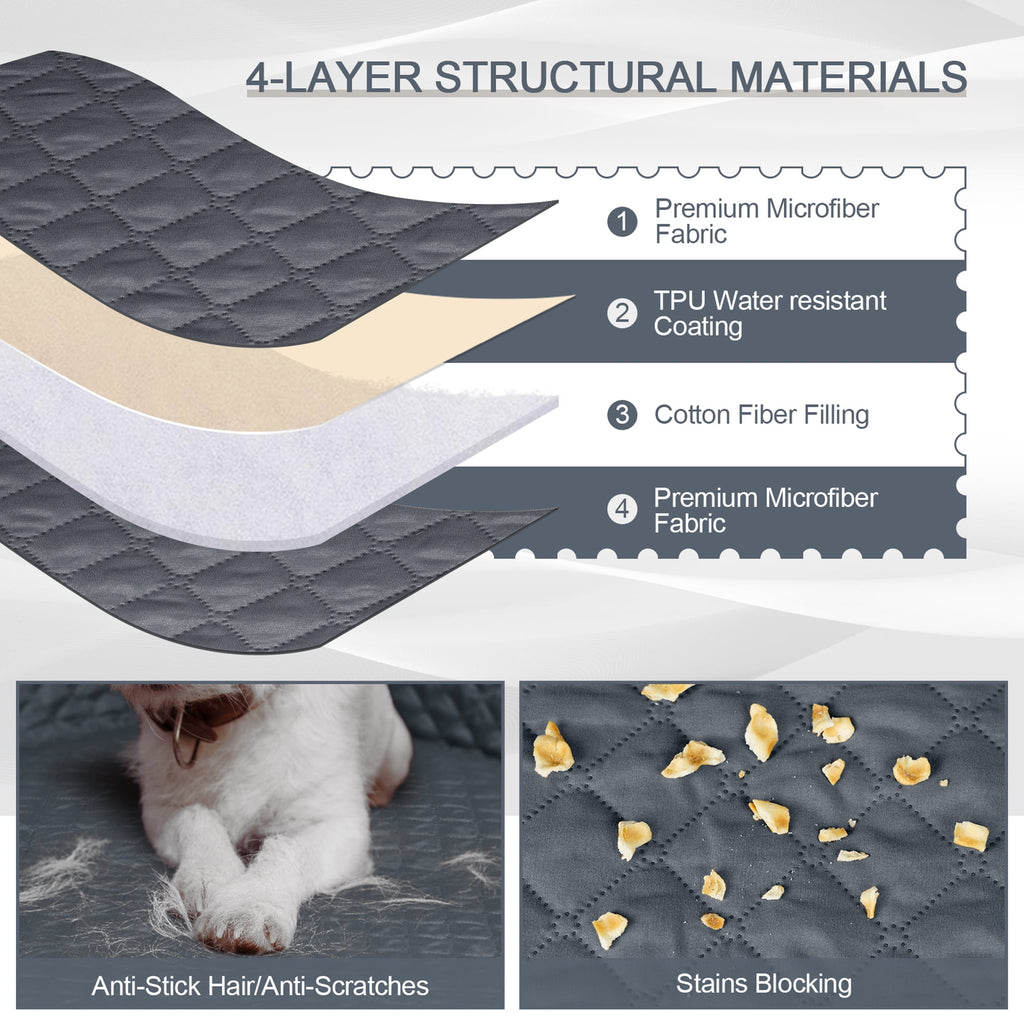 TAOCOCO Waterproof Reversible Dog Bed Cover 42" x 68" Dark Gray Furniture Protector for Pets