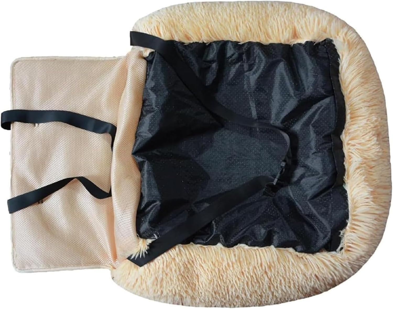 Pelzbarn Car Seat, Pelzbarn Car Seat Dog Bed with Safety Straps pelzbarn Cars Beds, for Small & Large Dogs, Non-Slip Travel Bed with Removable Cushion for All Vehicles (B,60 * 60CM)