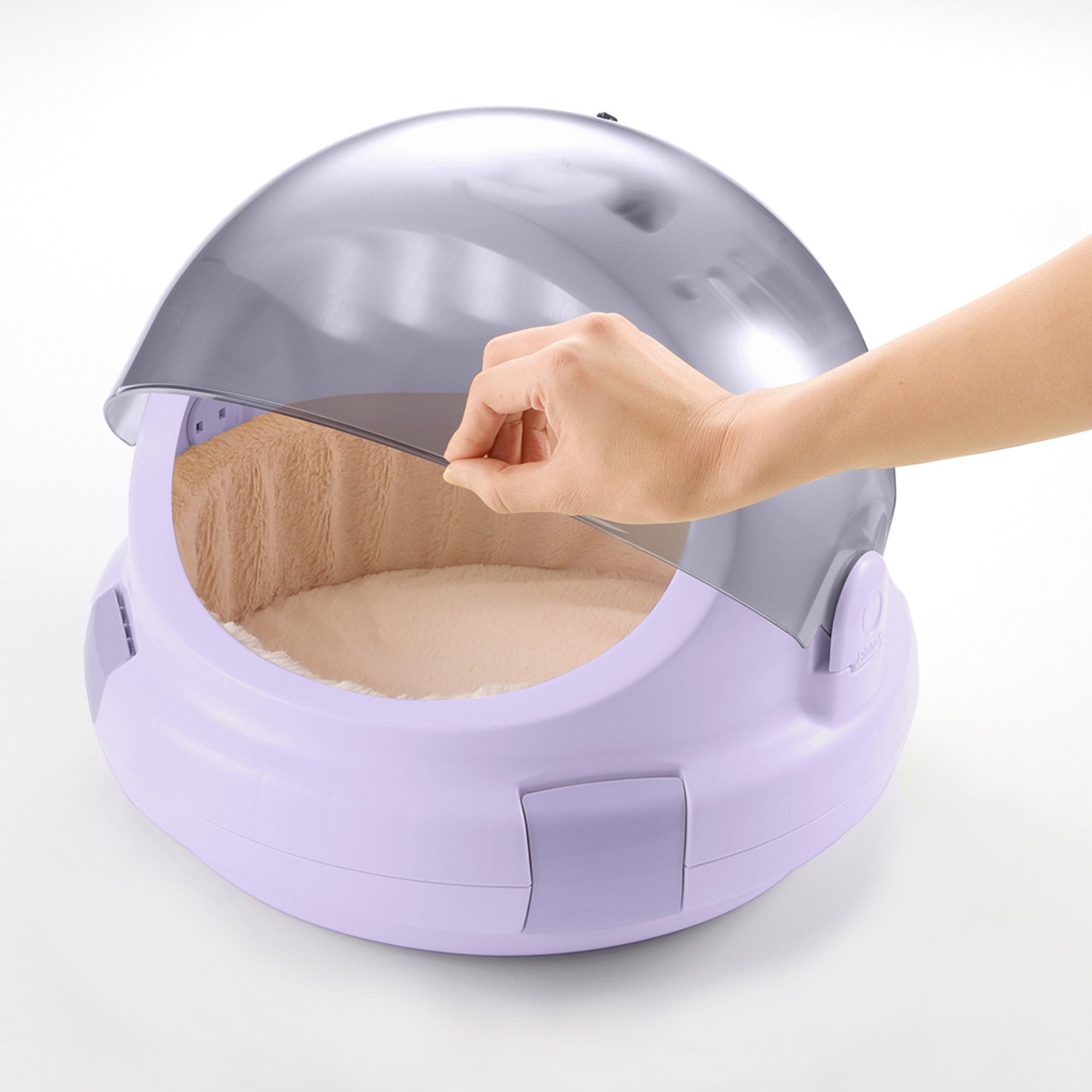 Richell Space Capsule Travel Pet Carrier & Bed in Lavender, Functional for Small Dogs/Cats