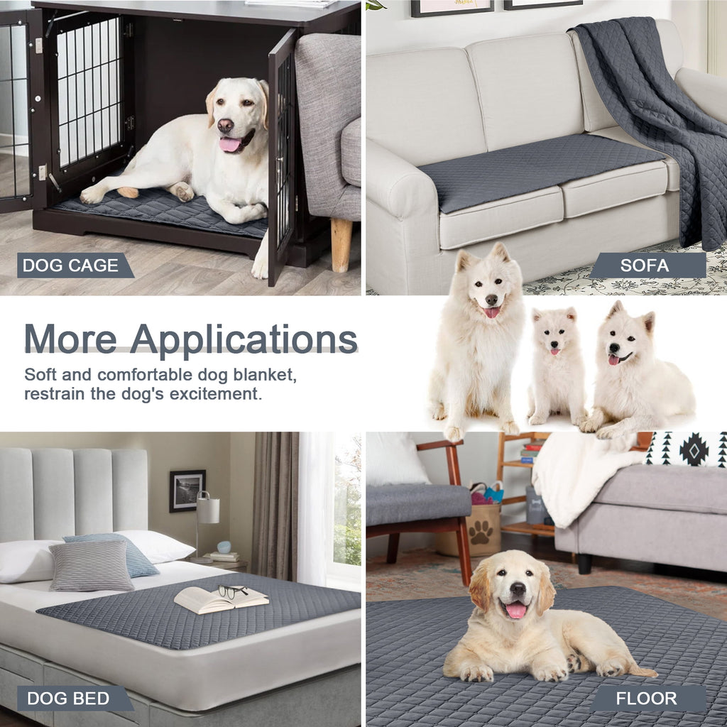 TAOCOCO Waterproof Reversible Dog Bed Cover 42" x 68" Dark Gray Furniture Protector for Pets