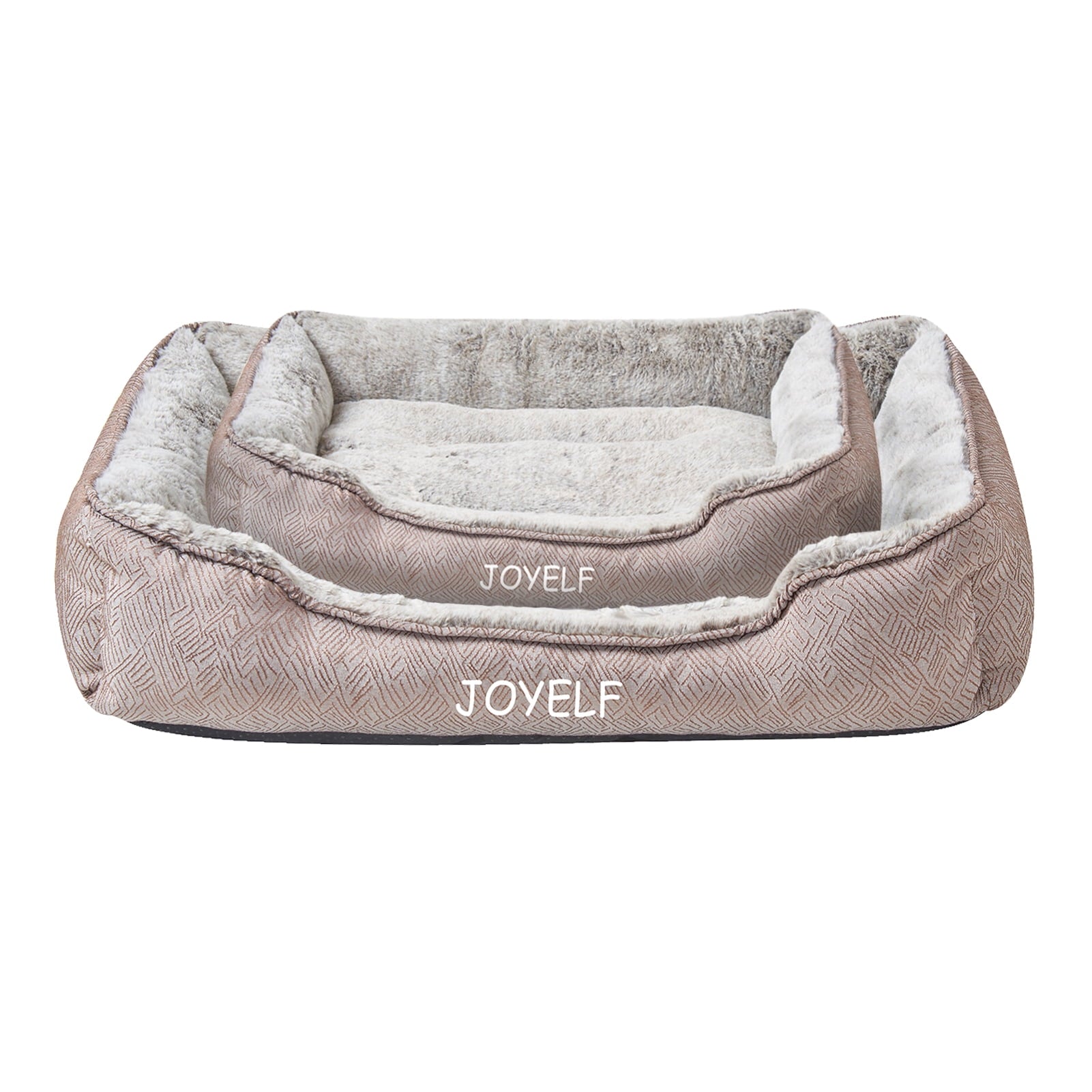 JOYELF Dog Bed Washable Calming Pet Bed, Anti Anxiety Cat Bed & Sofa, Cute Plush Pet Bed for Medium Dog and Cat - Medium Rectangle
