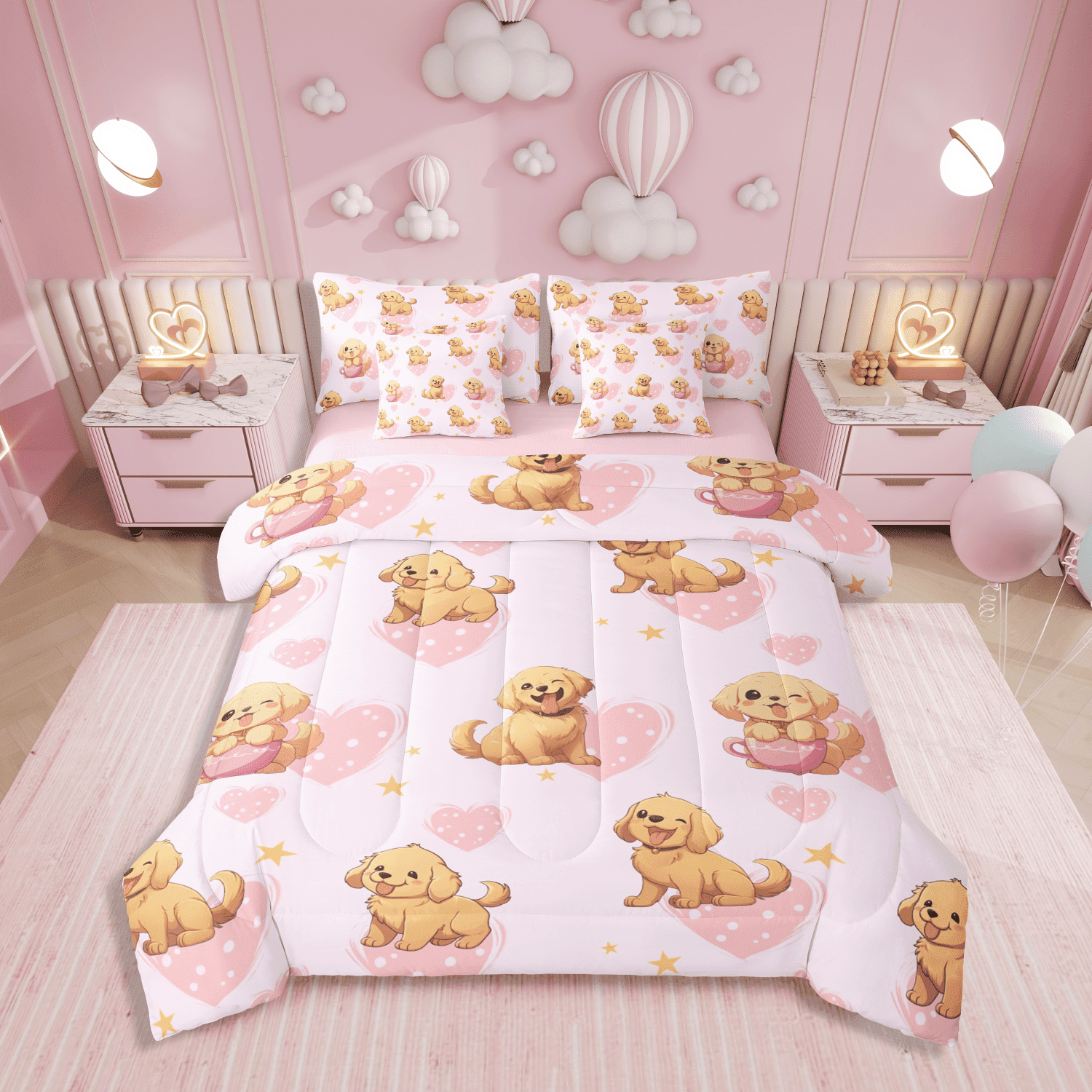 Wolf Comforter Set Twin Size,Aurora Natural Dreamy Bedding Set Teens,Wildlife Animal Print(Comforter+Fitted+Flat Sheet+2 Pillowcases+2 Throw Pillow Covers)7 Pieces Bed Set