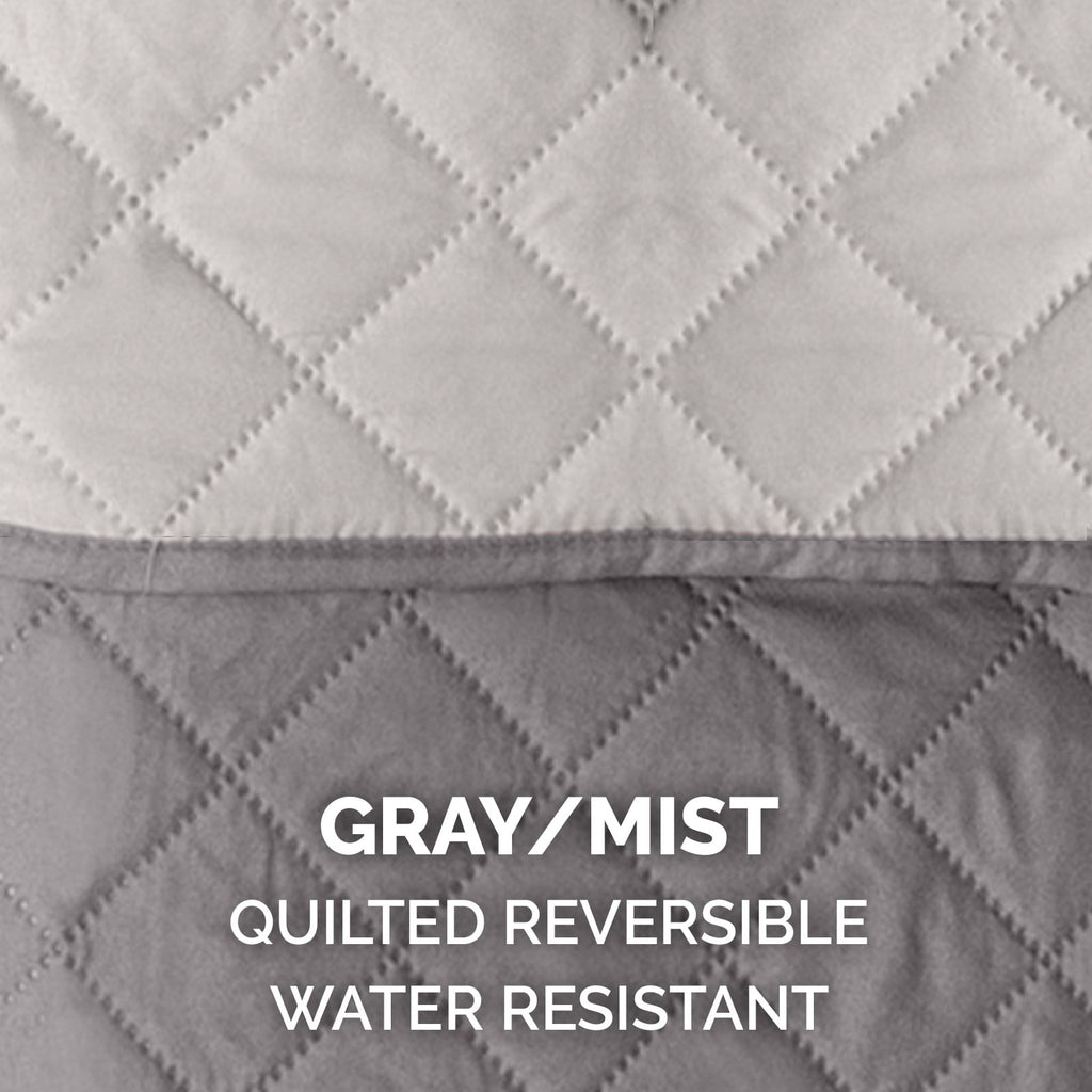 FurHaven Sofa Buddy Medium Reversible Pet Bed with Cushion Anchors, Gray