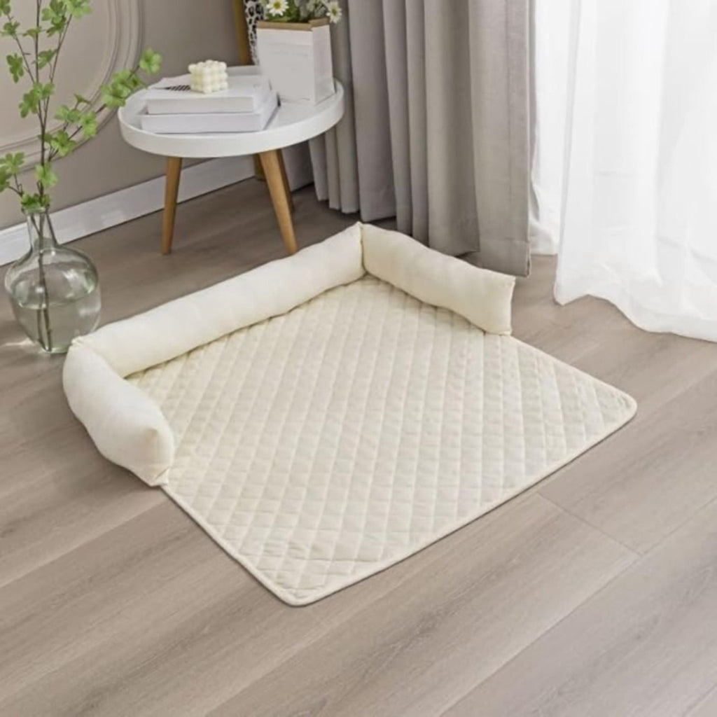 Pelsbarn Cooling Dog Bed Plush Sofa Pet Bed For Cats And Dogs In Winter Detachable And Washable Dog Bed Cat Mat Pet Mat (WH 75*120)