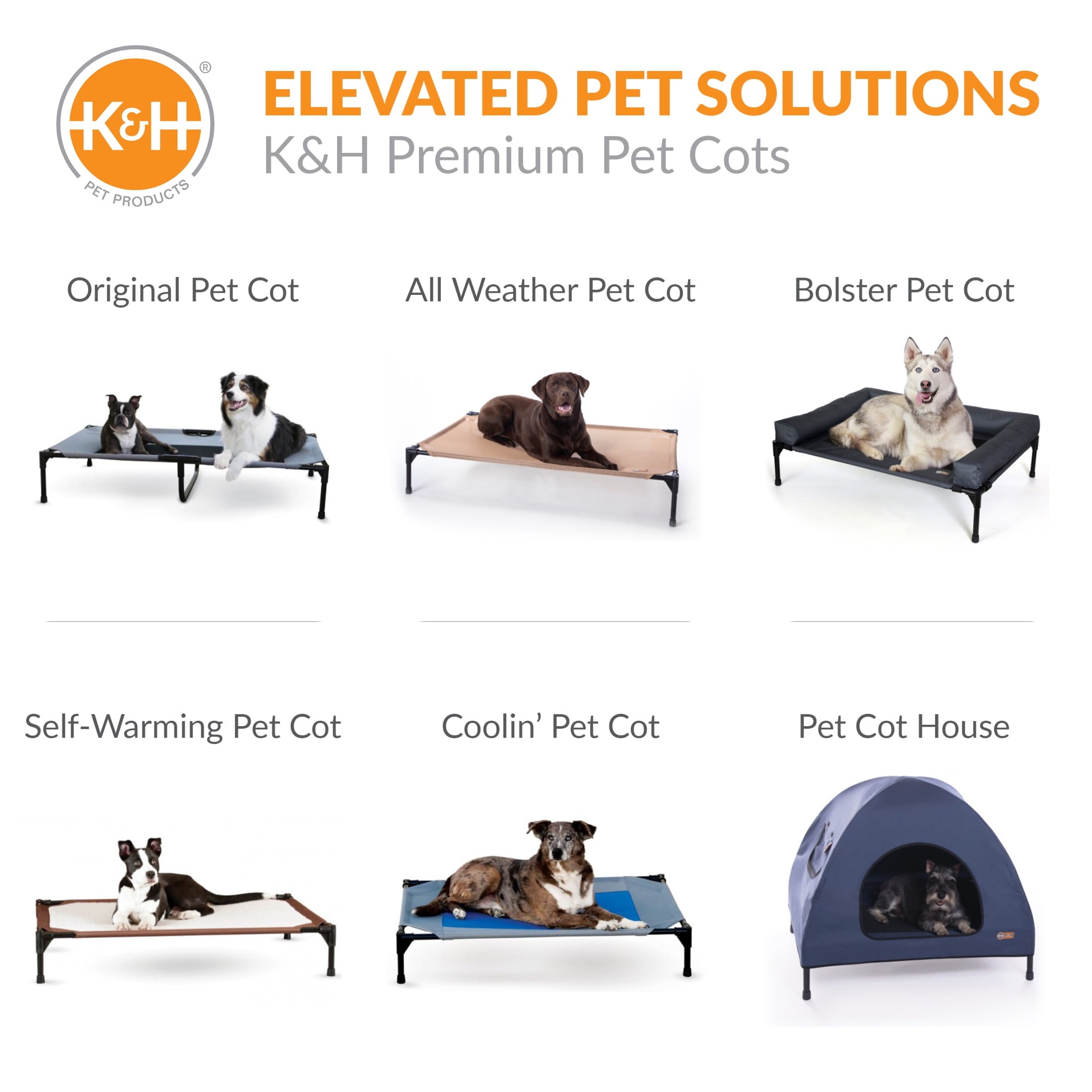 K&H Pet Products Original Bolster Pet Cot Elevated Pet Bed Chocolate/Black Mesh Medium 32 X 25 X 7 Inches