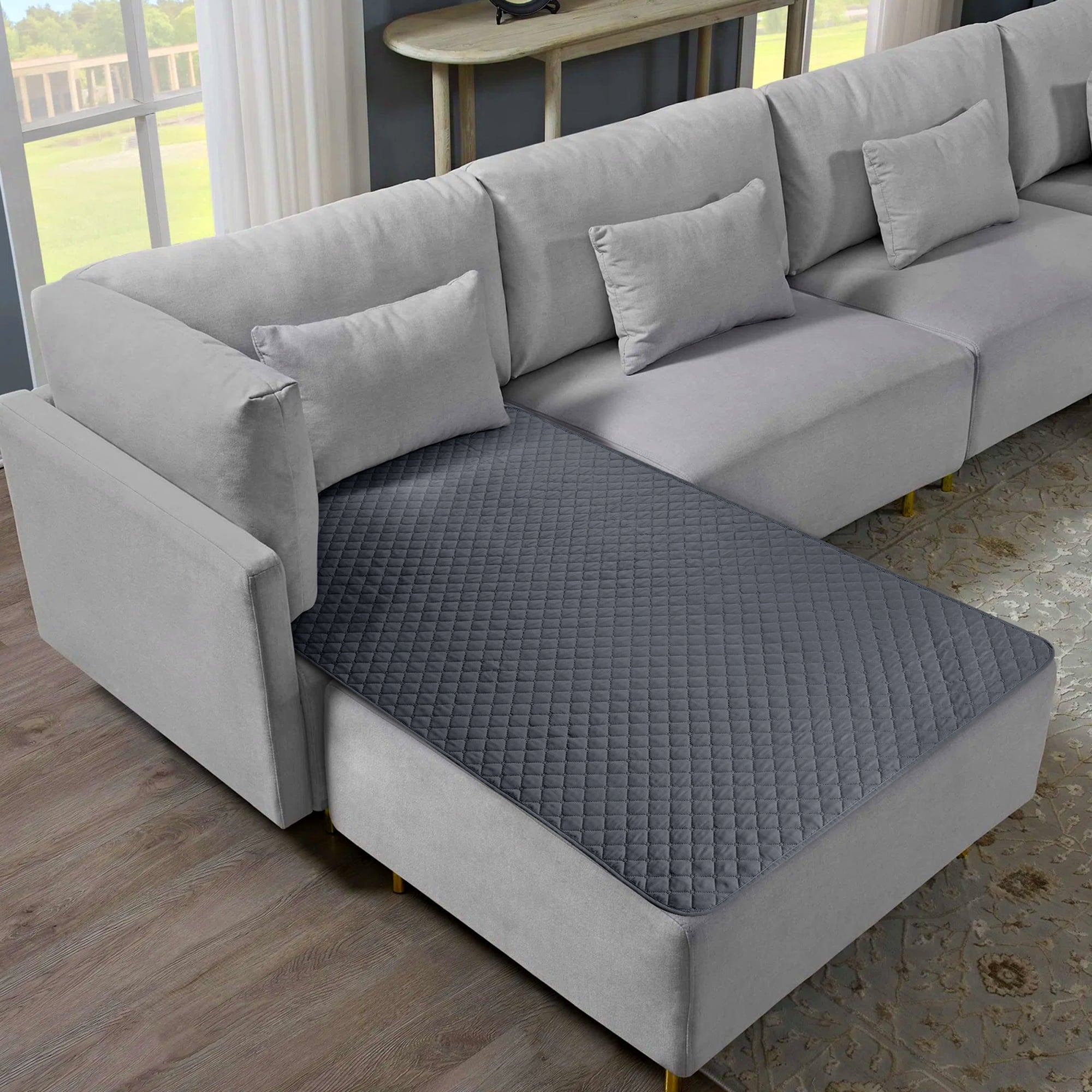 TAOCOCO Waterproof Reversible Dog Bed Cover 42" x 68" Dark Gray Furniture Protector for Pets