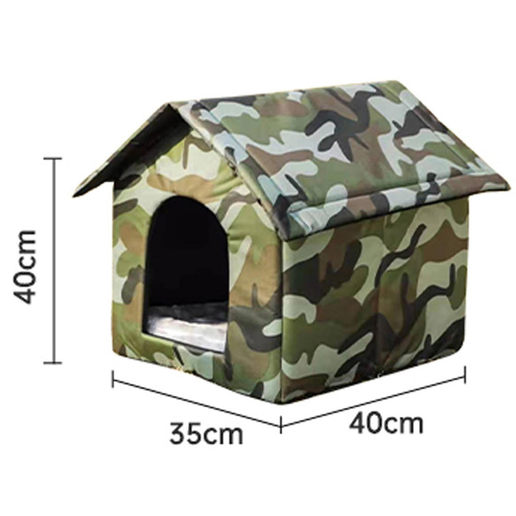 Oxford Cloth Stray Cats Shelter Weather Kennel Bed Puppy Kitten Small Dogs 40cmx35cmx40cm