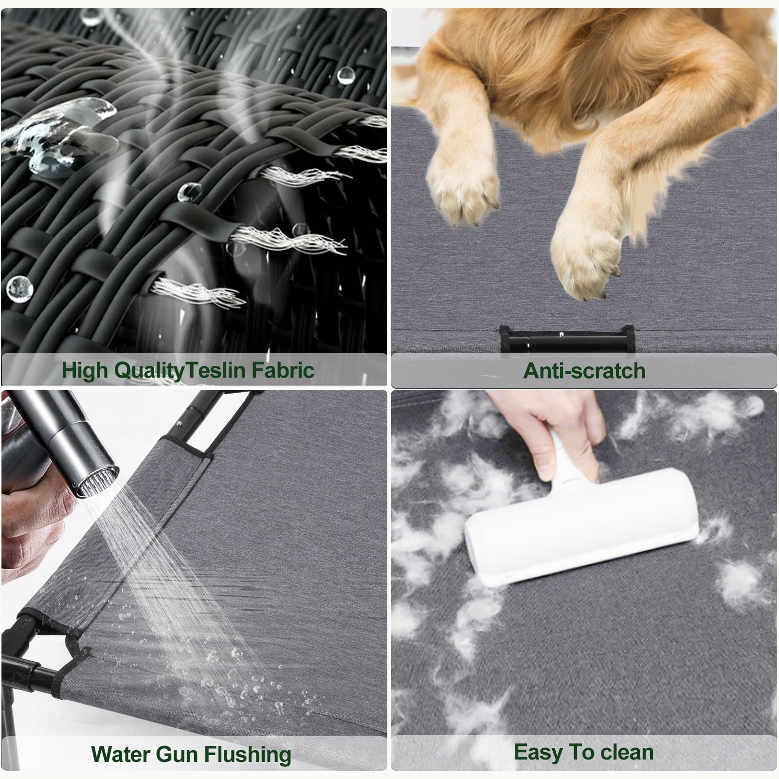 Reyox Cooling Elevated Dog Bed for Large Dogs,Large Raised Dog Bed with Breathable Mesh,Washable Chew Proof Dog Cot