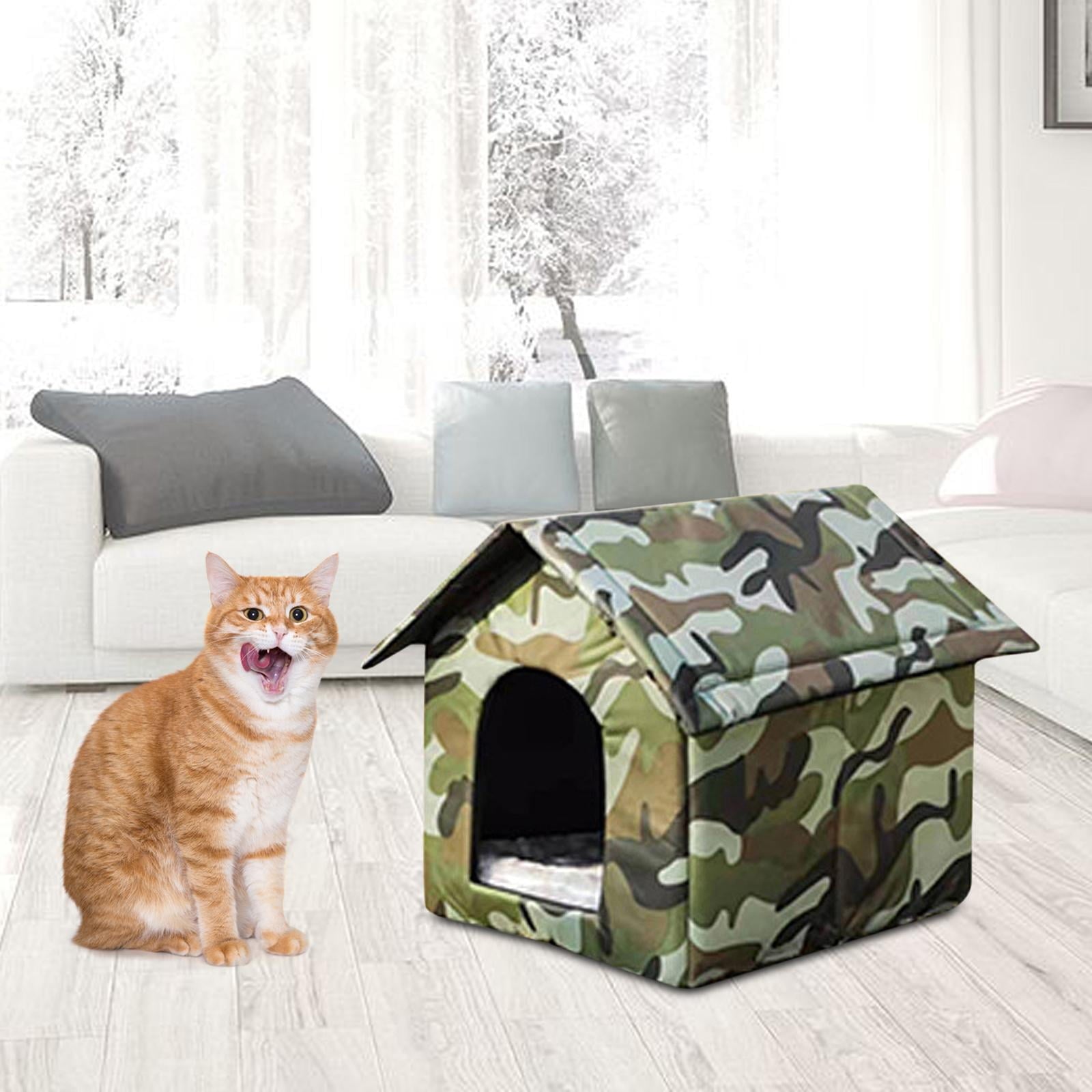 Oxford Cloth Stray Cats Shelter Weather Kennel Bed Puppy Kitten Small Dogs 40cmx35cmx40cm