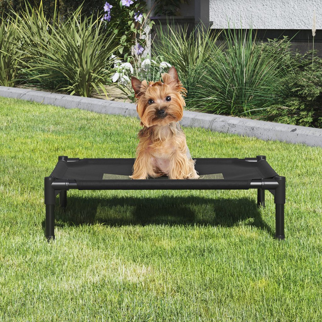 PETMAKER 24.5x18.5 Elevated Dog Bed - Indoor/Outdoor Cot for Pets (Black)