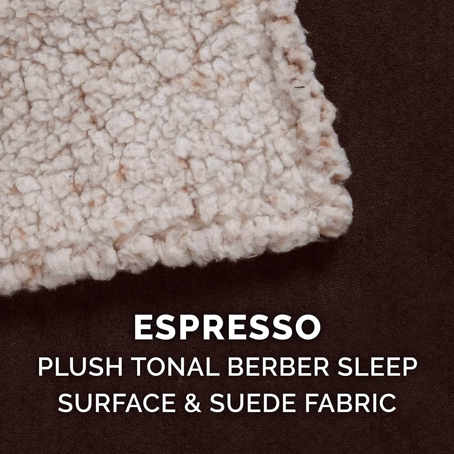 FurHaven Pet Products Berber & Suede Blanket-Top Orthopedic Deluxe Mat Pet Bed for Dogs & Cats - Espresso, Medium