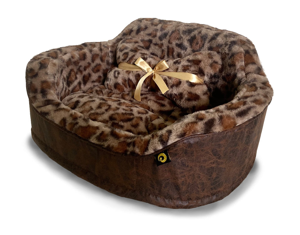 Precious Tails Leopard Princess Cat Dog Bed - Small