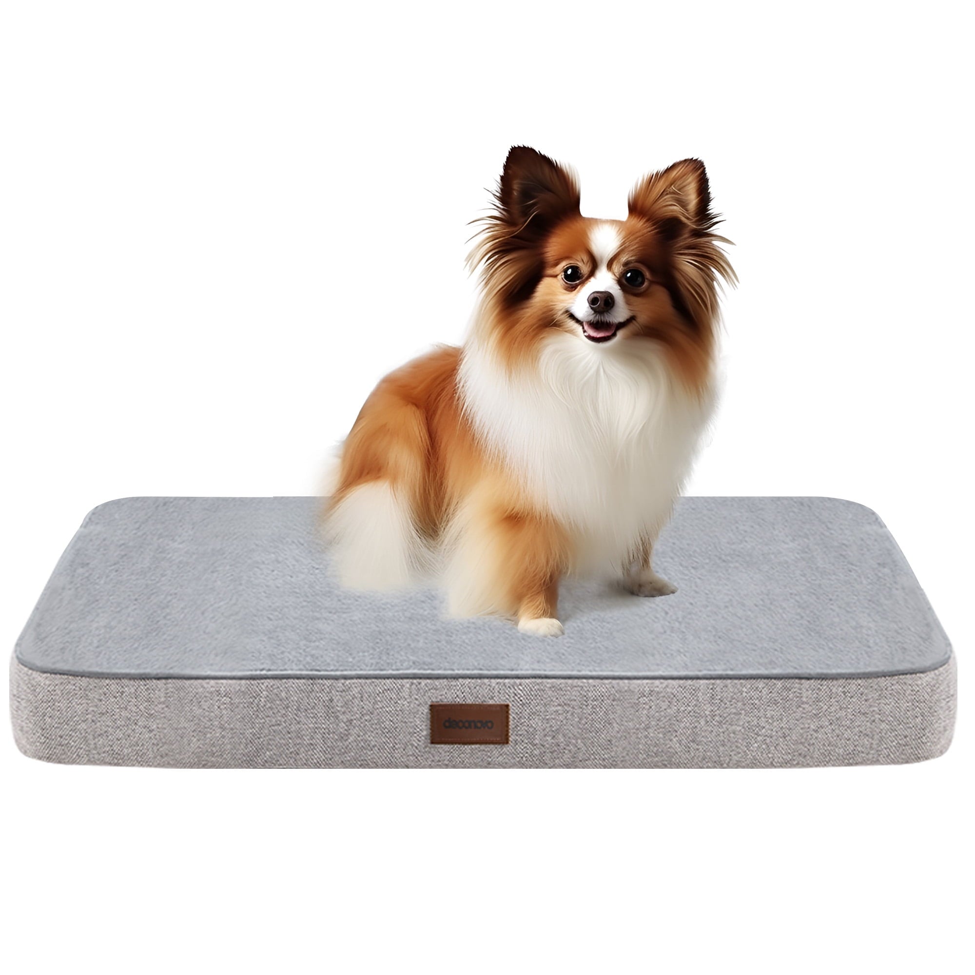 Deconovo Light Gray Dog Mat - Waterproof & Machine Washable Pet Bed for Medium & Small Dogs, 30x20x3