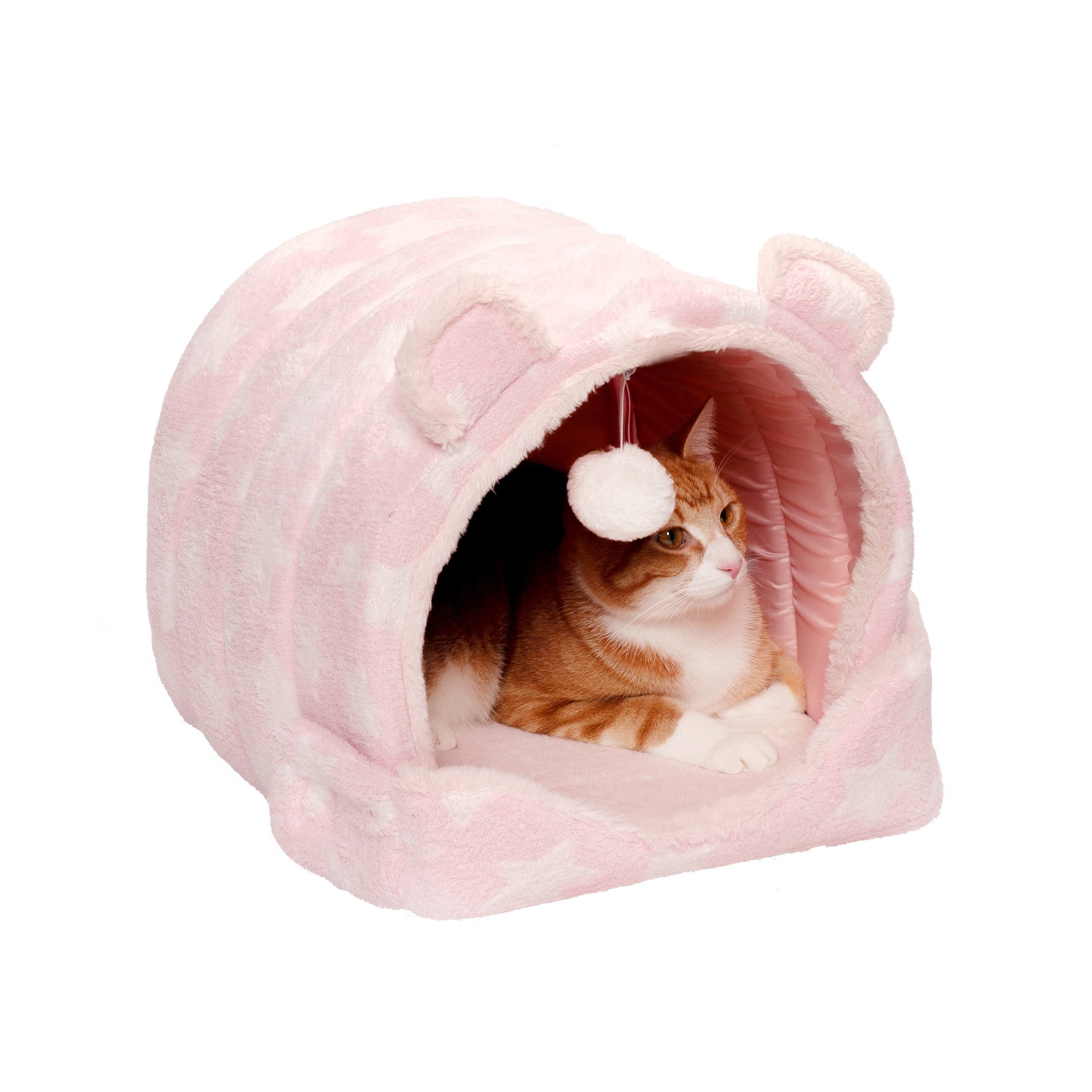 FurHaven Fleece Snuggle Hideout Pet Bed for Small Dogs and Cats - Silver Stars