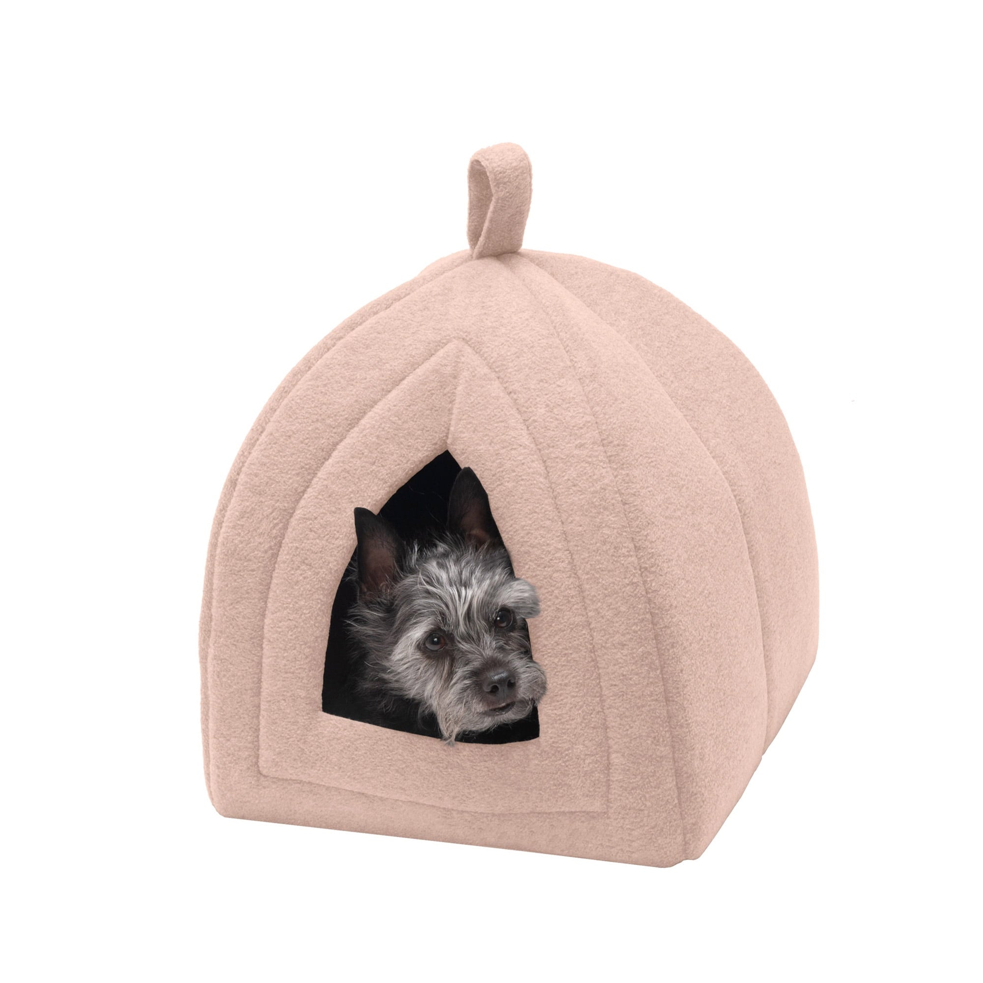 FurHaven Fleece Snuggle Hideout Pet Bed for Small Dogs and Cats - Silver Stars